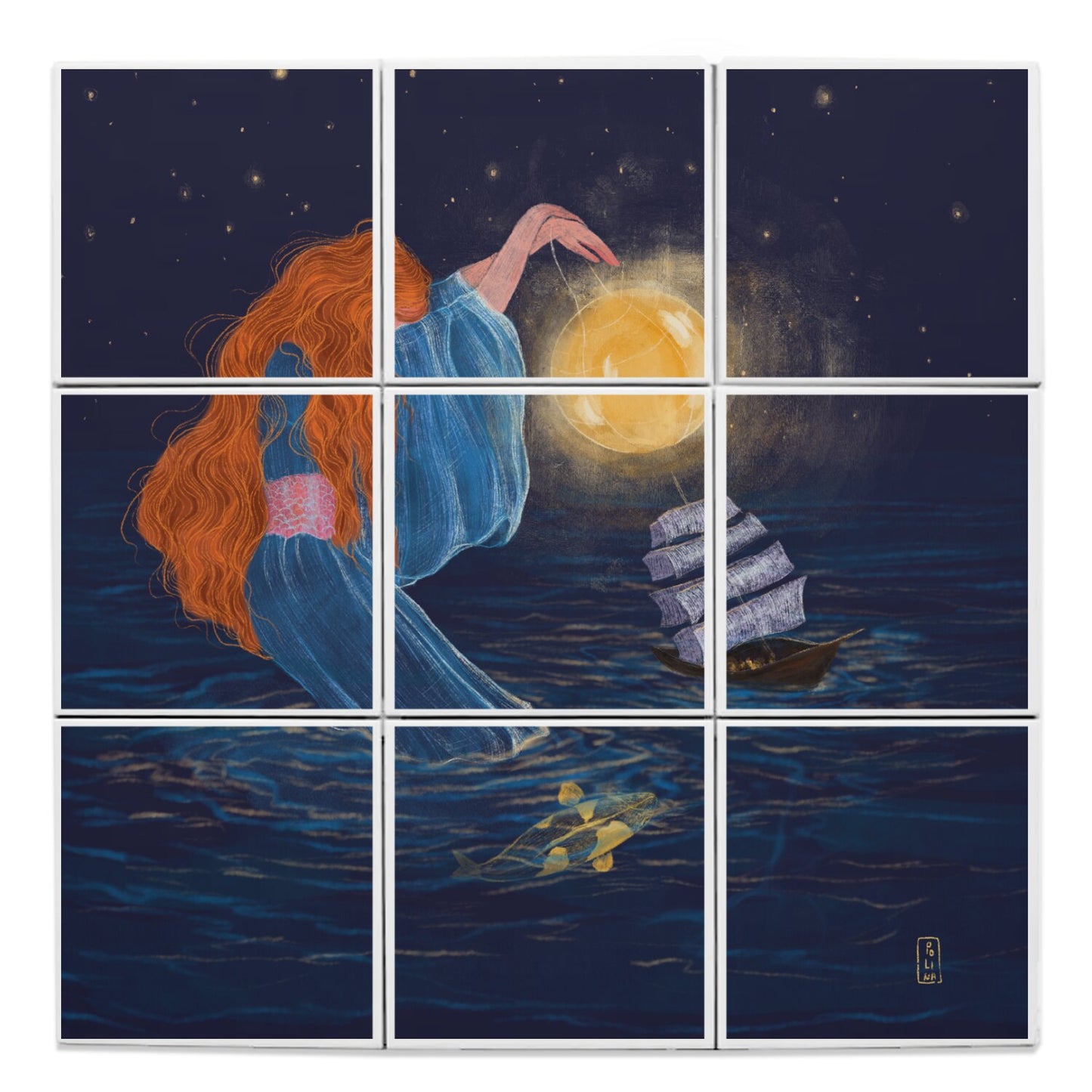 Ceramic Tiles - Dawn, Two Lovers, Night and Day
