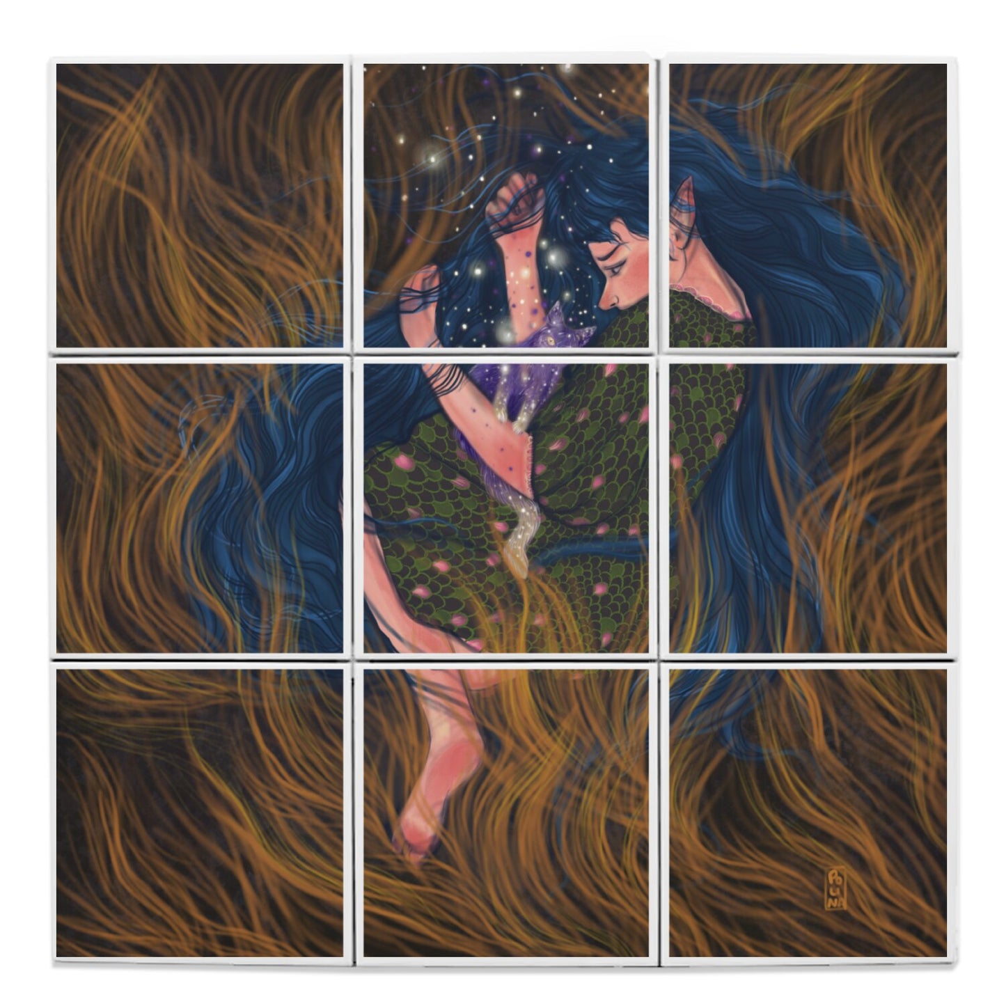 Ceramic Tiles - Dawn, Two Lovers, Night and Day