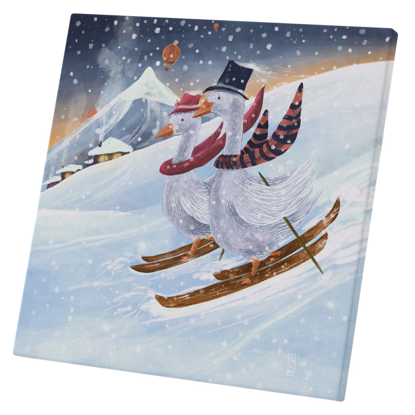 Print on Canva - Skiing in the Mountains