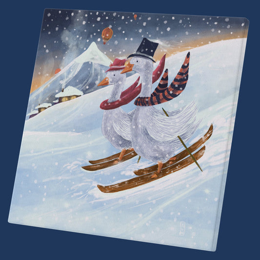 Print on Canva - Skiing in the Mountains