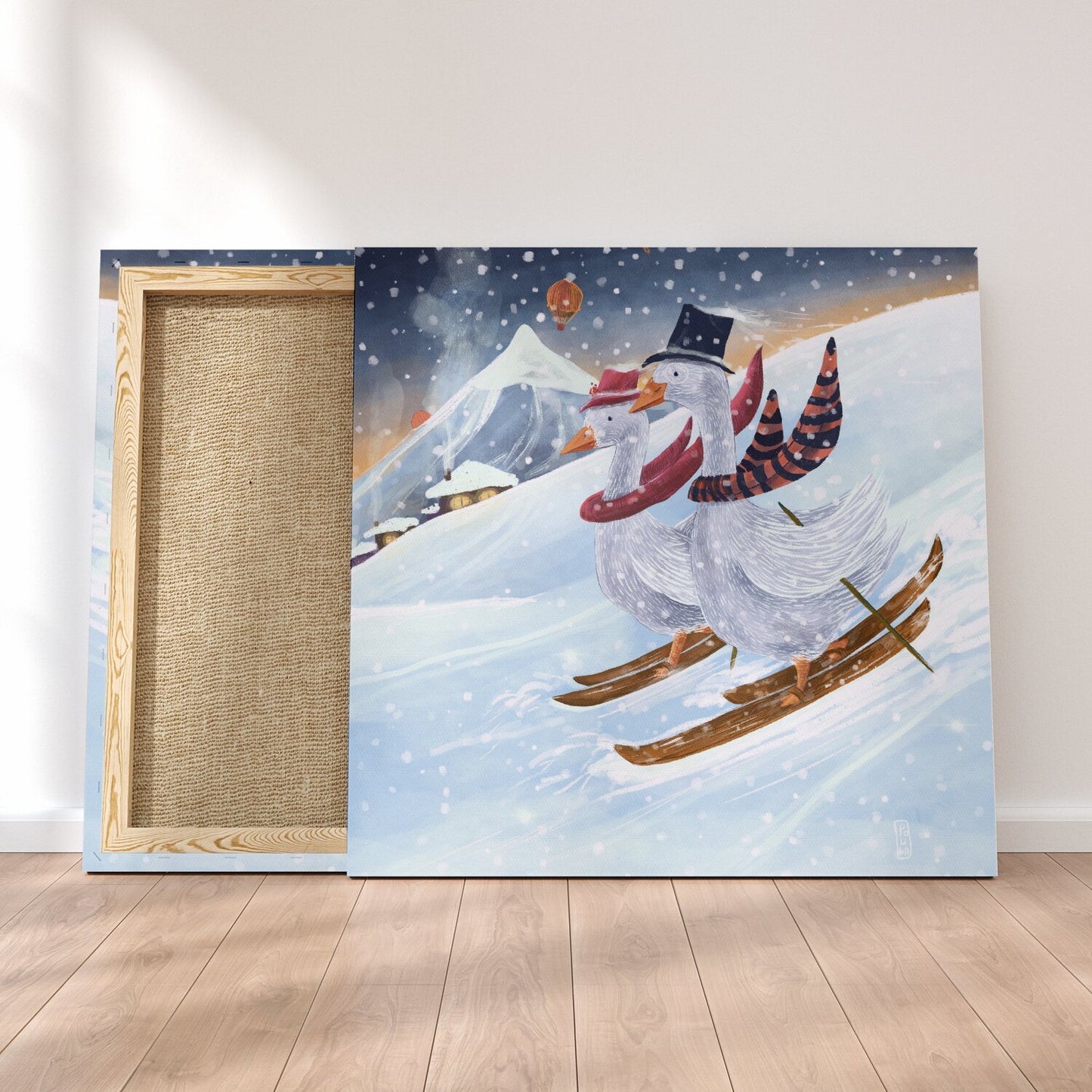 Print on Canva - Skiing in the Mountains