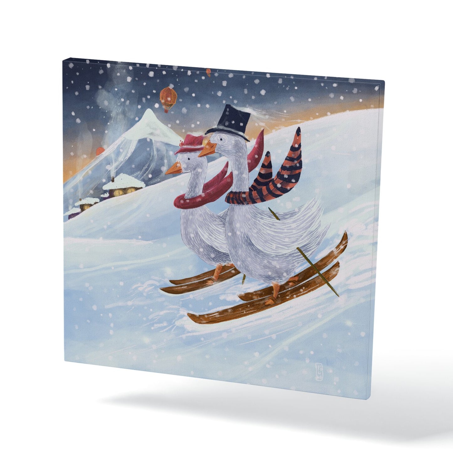 Print on Canva - Skiing in the Mountains