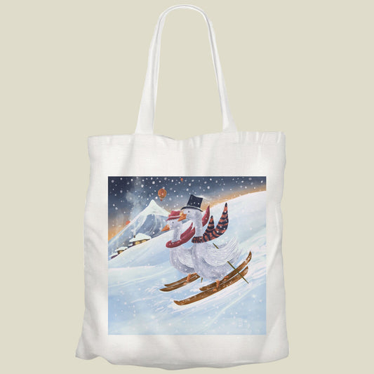 Tote Bag - Skiing in the Mountains