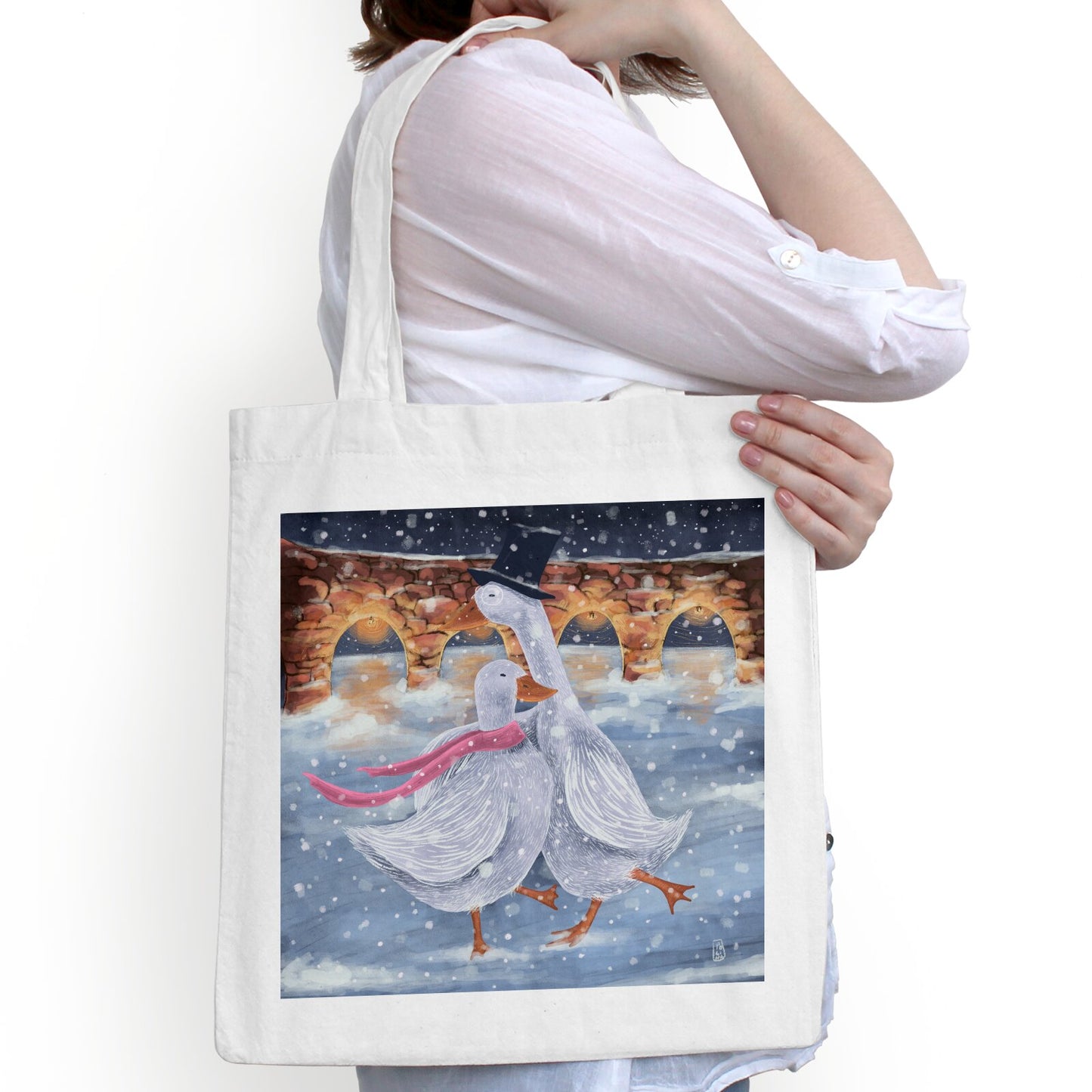 Tote Bag - Romantics at the ice rink