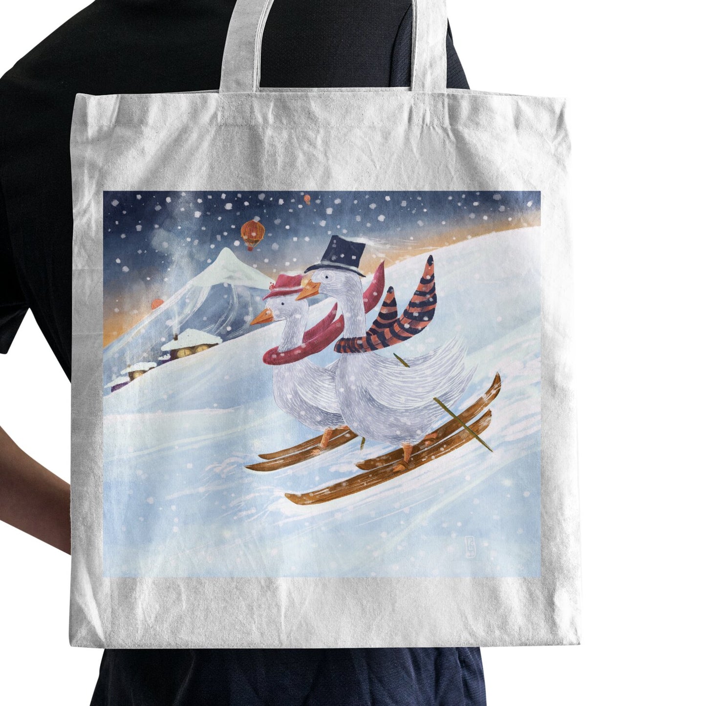 Tote Bag - Ski dans les Montagnes