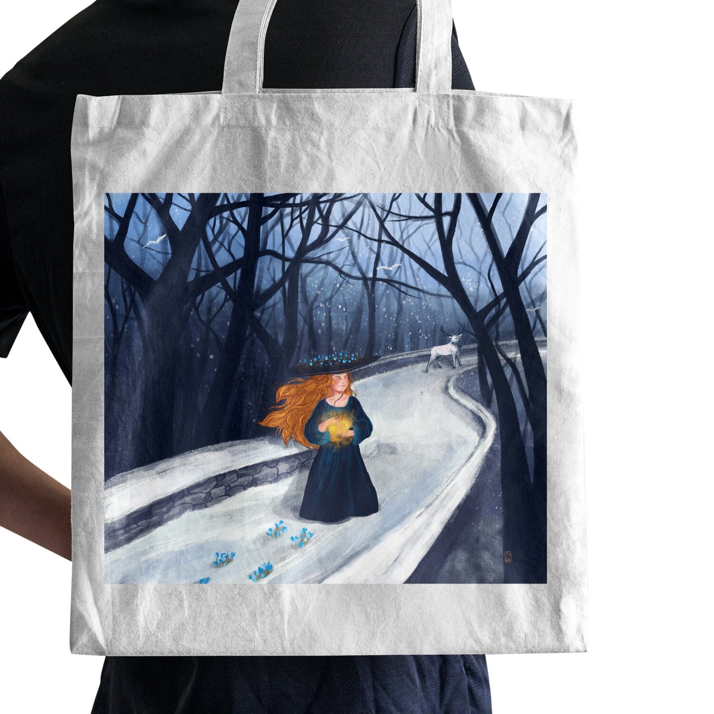 Tote Bag - La femme au chapeau à fleur