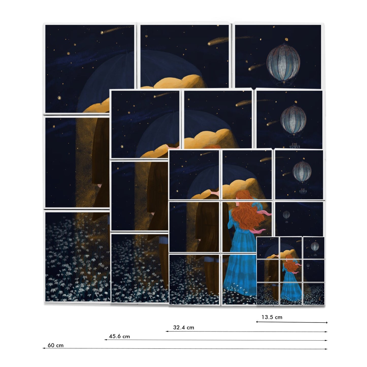 Ceramic Tiles - Dawn, Two Lovers, Night and Day