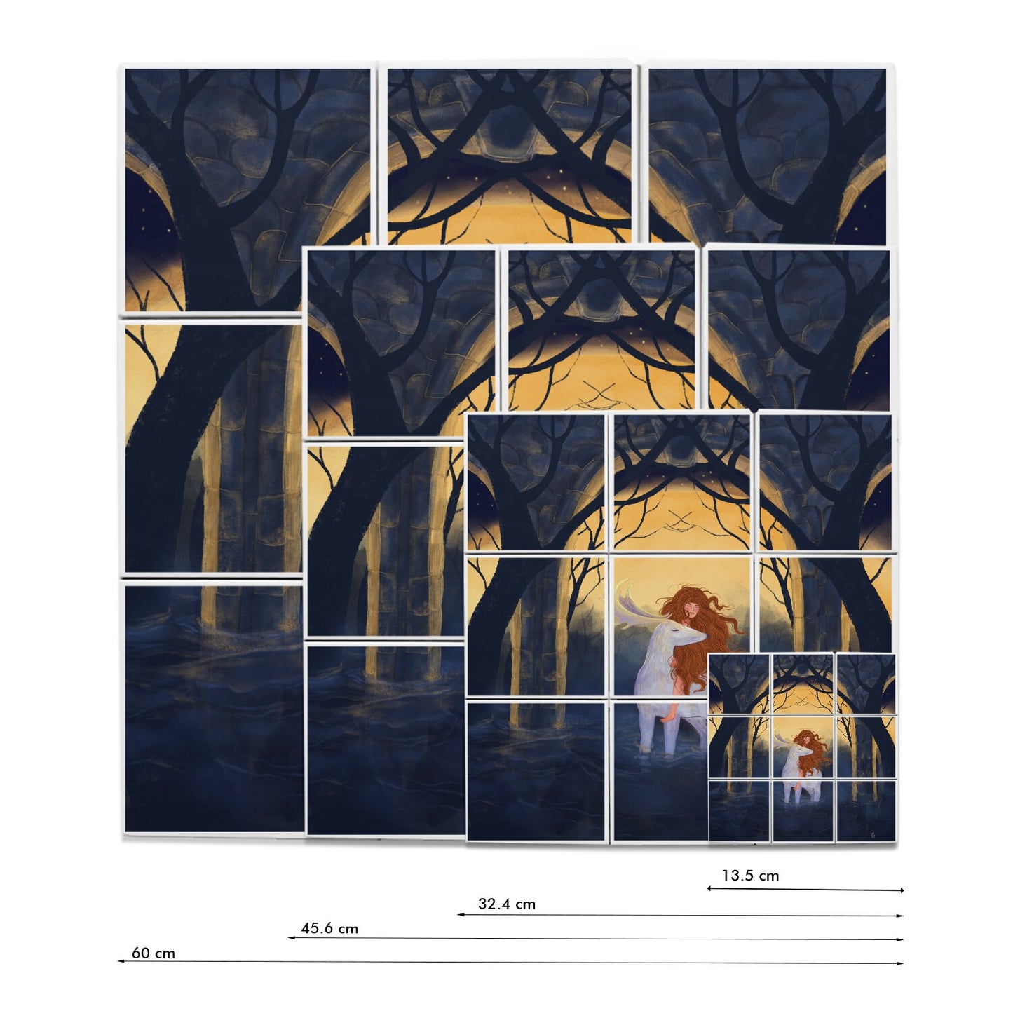 Ceramic Tiles - Dawn, Two Lovers, Night and Day