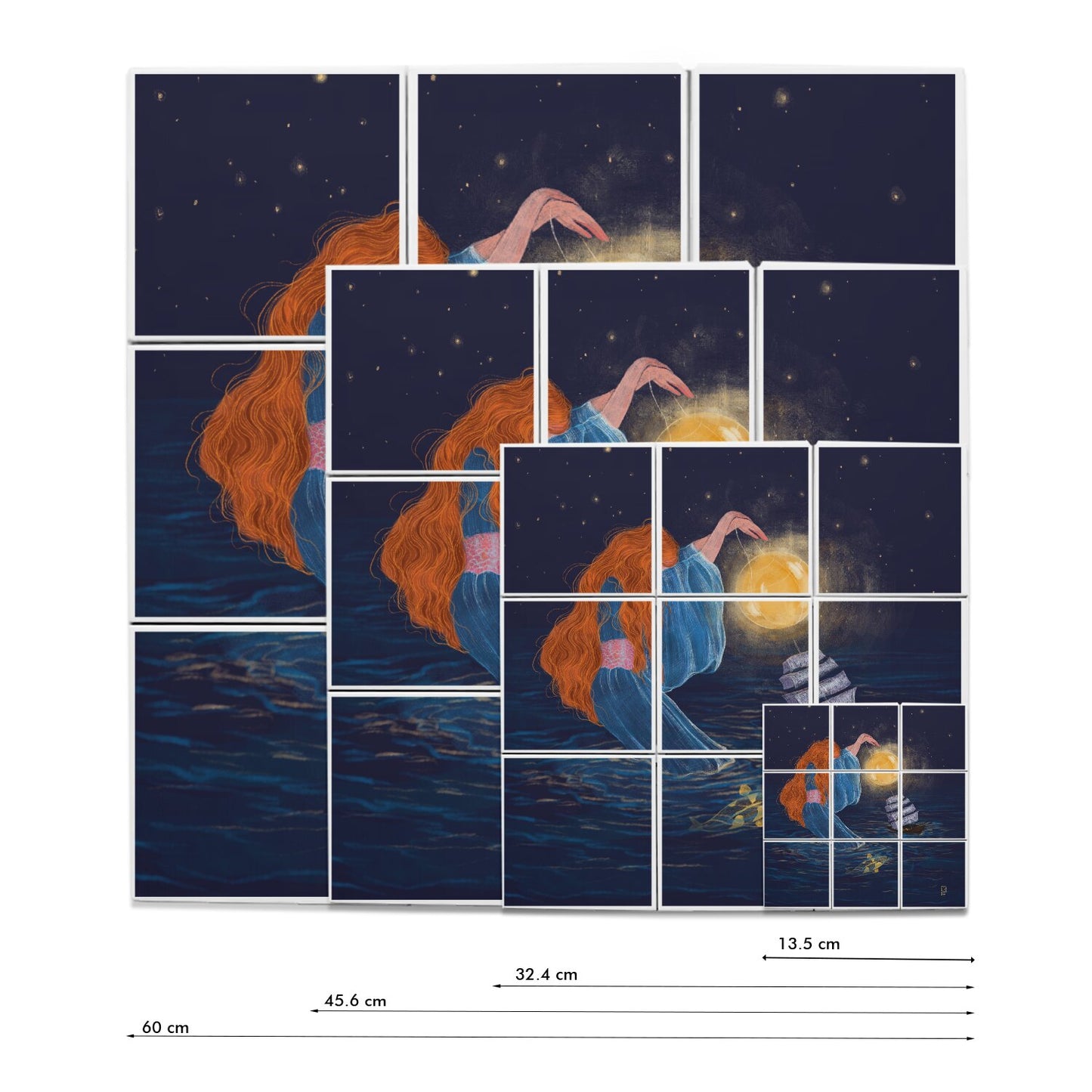 Ceramic Tiles - Dawn, Two Lovers, Night and Day