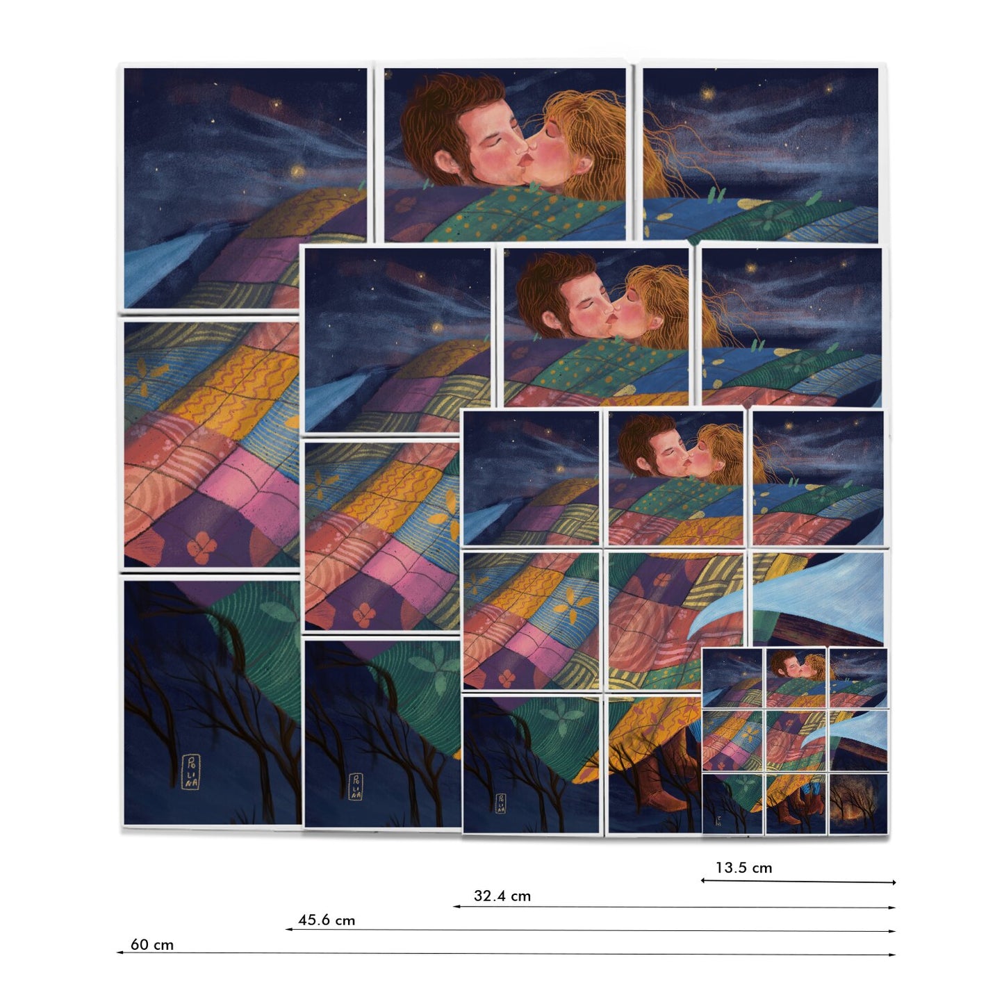 Ceramic Tiles - Dawn, Two Lovers, Night and Day