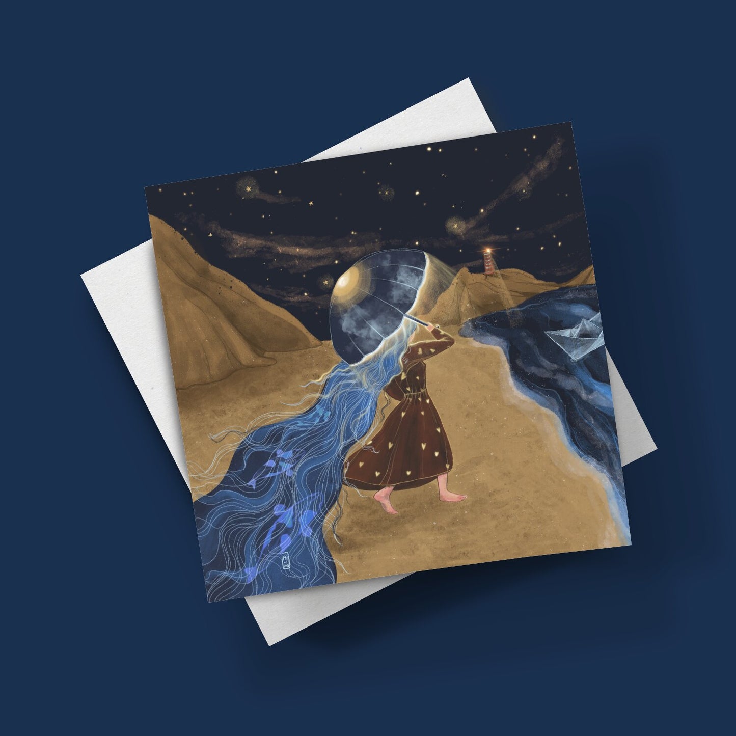 Postcard - Dawn, Two Lovers, Night and Day