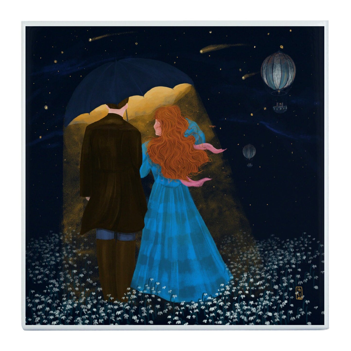 Ceramic Tiles - Dawn, Two Lovers, Night and Day