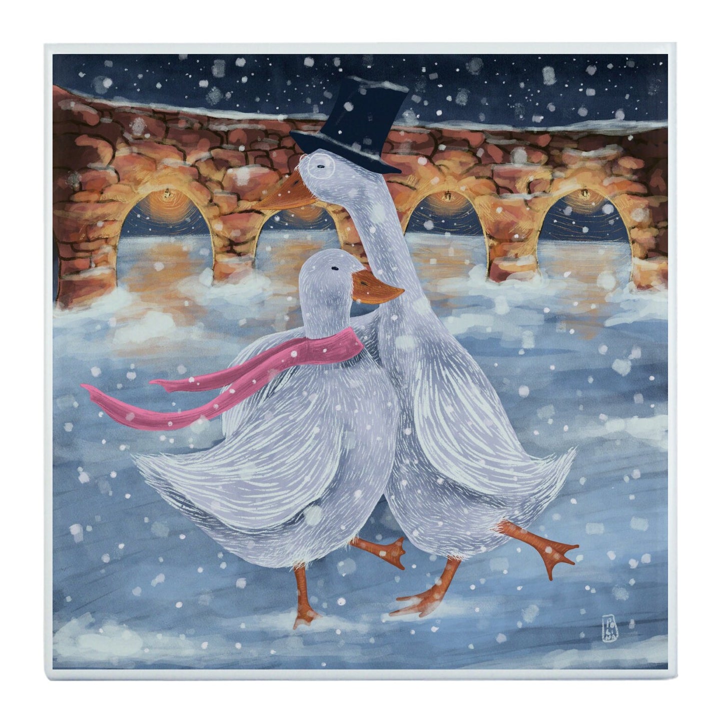 Ceramic Tiles - Romantics at the ice rink