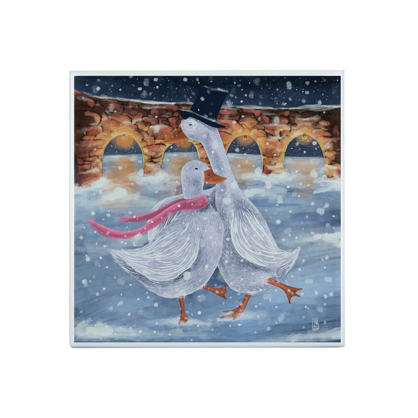 Ceramic Tiles - Romantics at the ice rink
