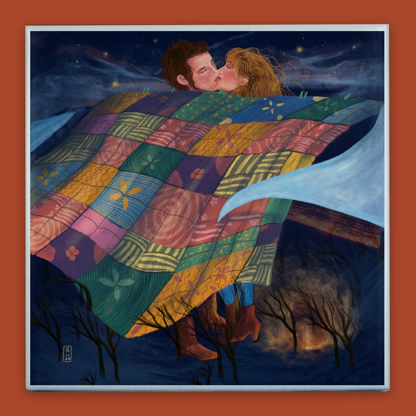Ceramic Tiles - Dawn, Two Lovers, Night and Day