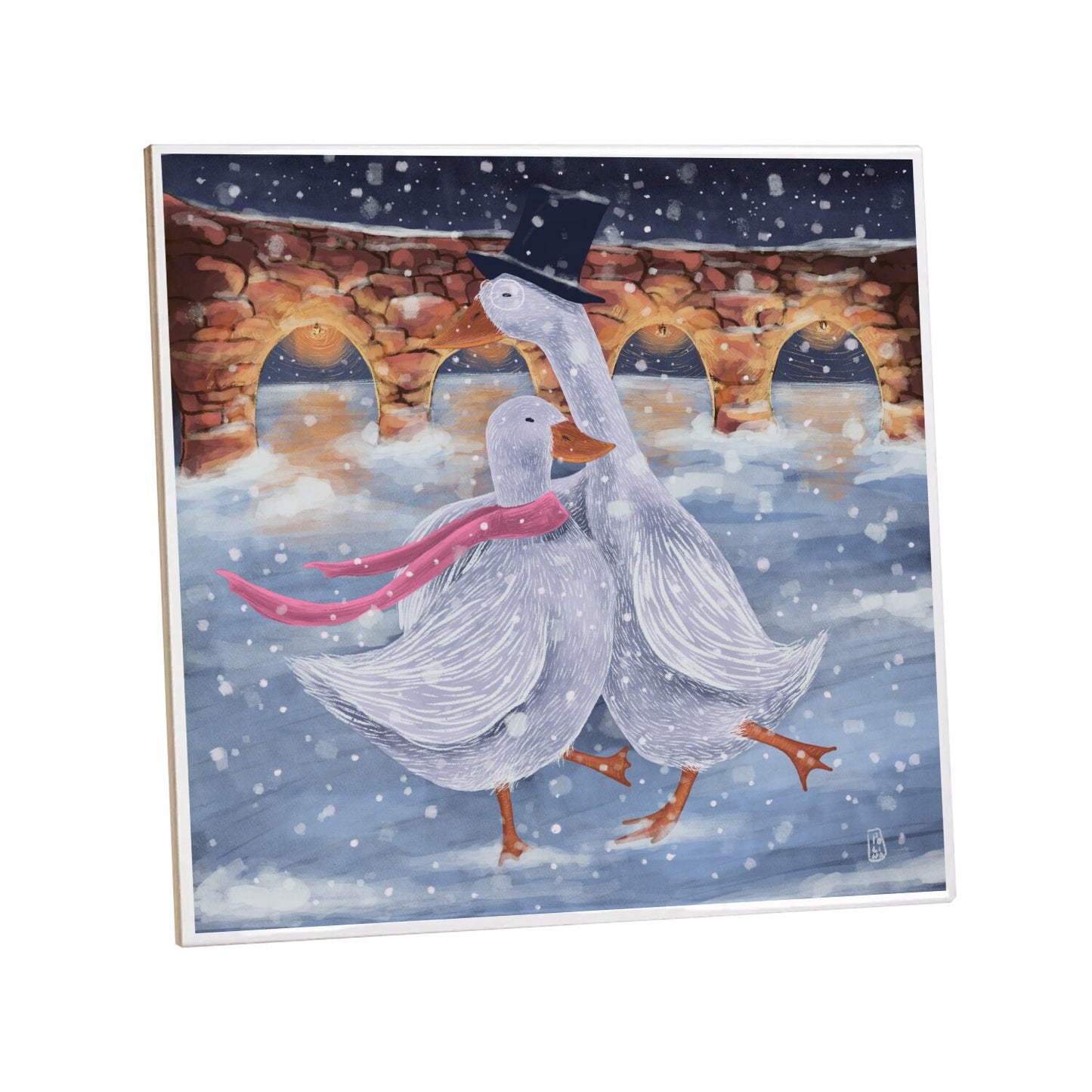 Ceramic Tiles - Romantics at the ice rink