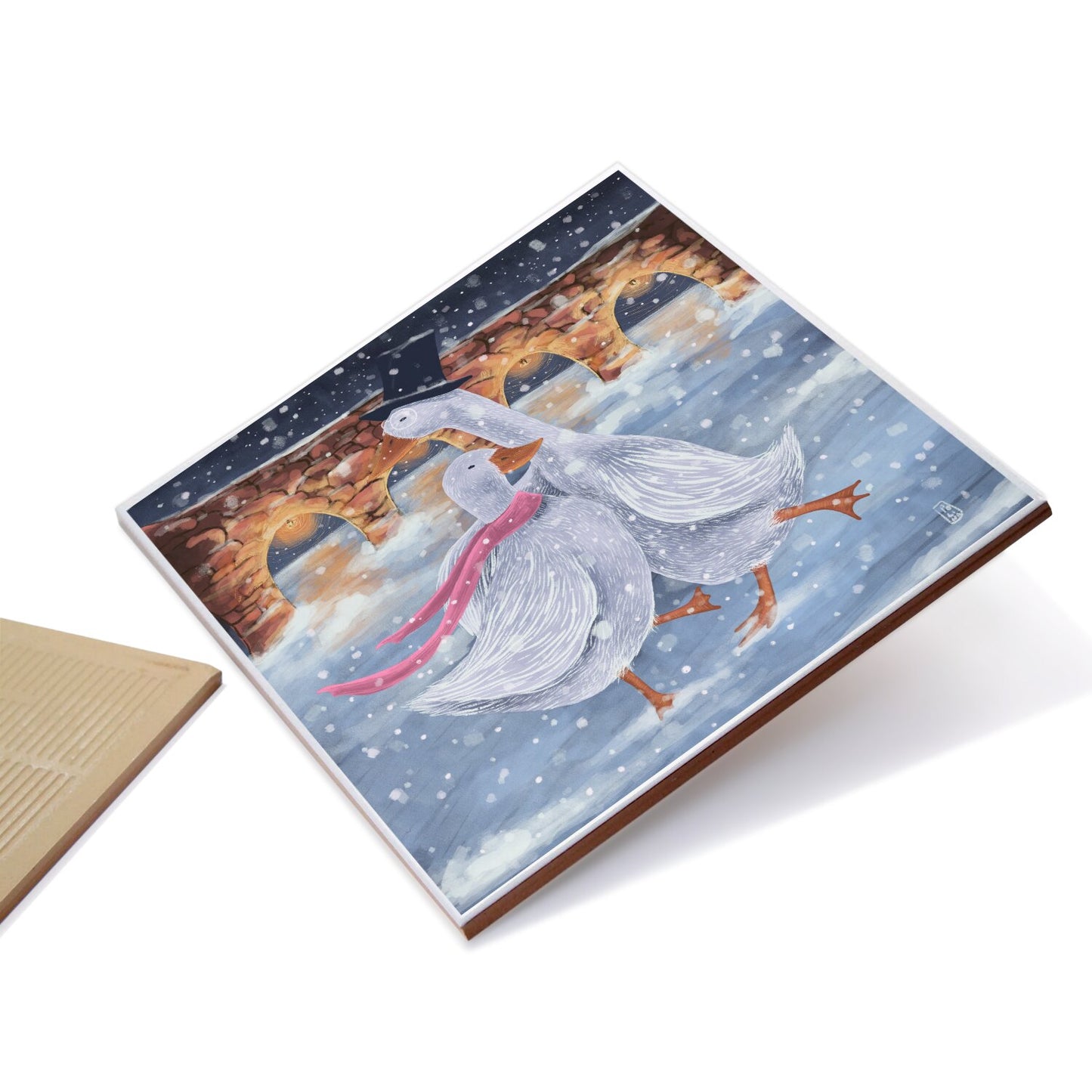 Ceramic Tiles - Romantics at the ice rink