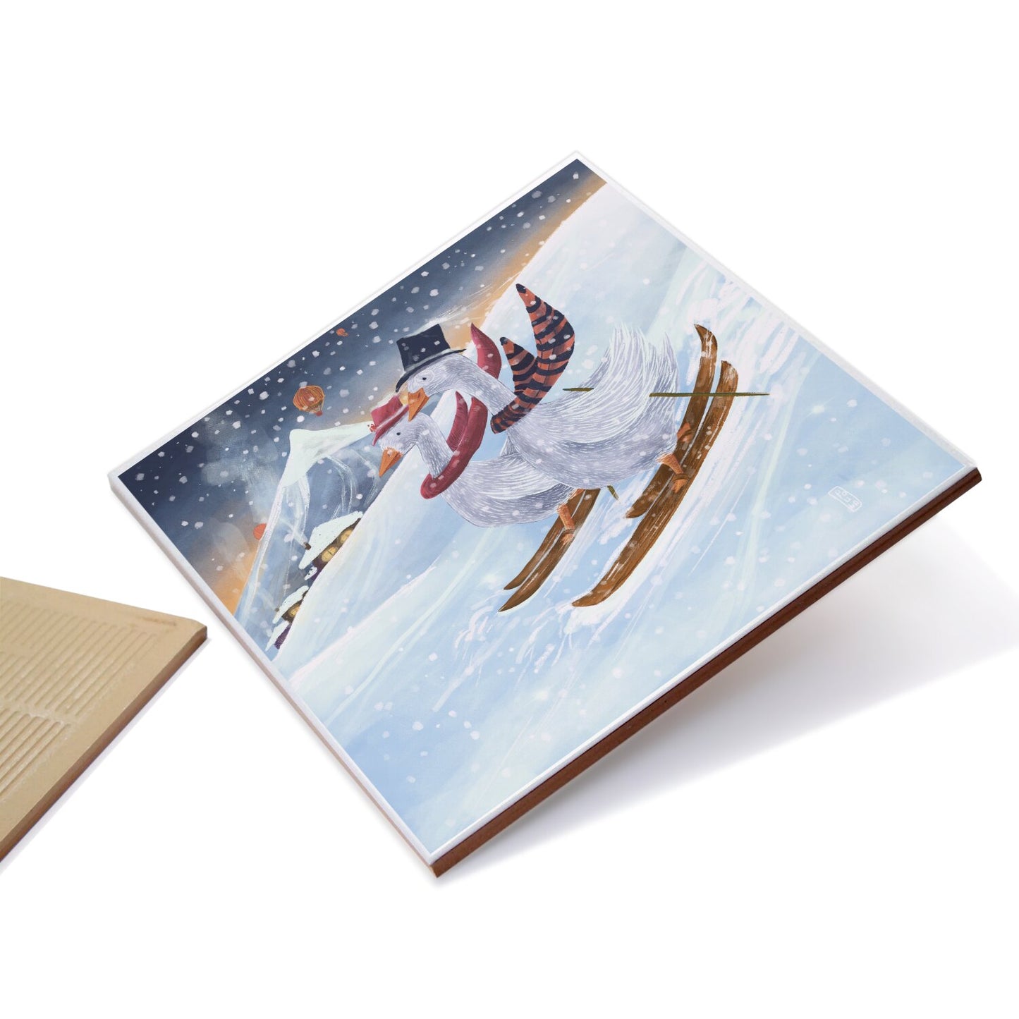 Ceramic Tiles - Skiing in the Mountains