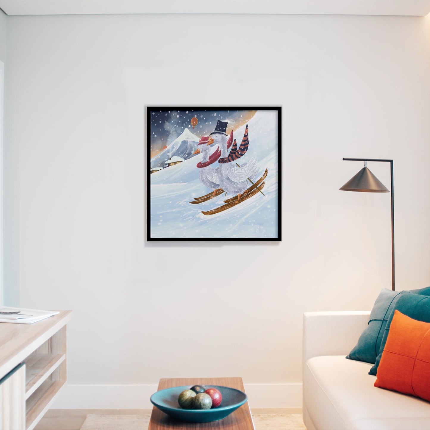 Fine Art Print - Skiing in the Mountains
