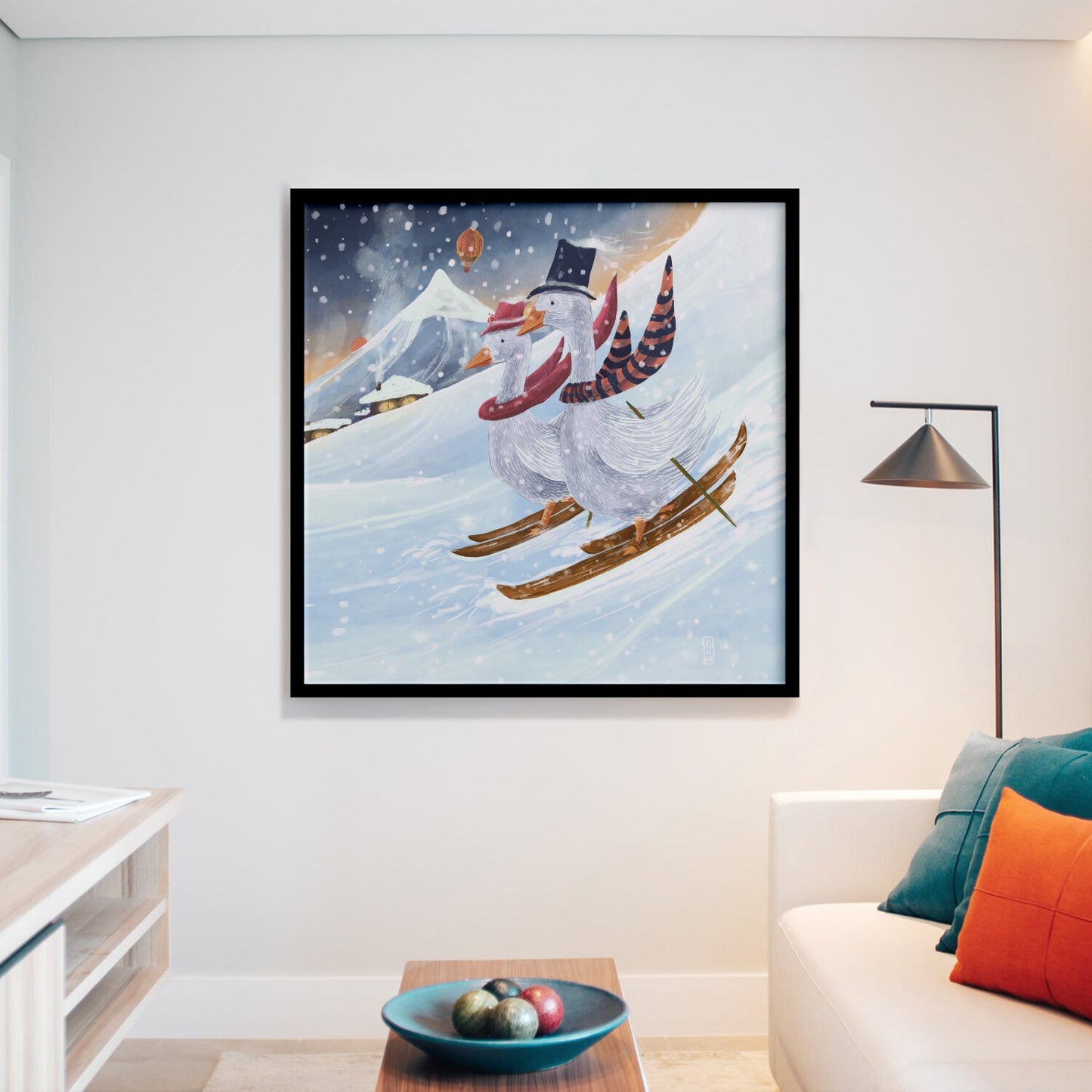 Fine Art Print - Skiing in the Mountains