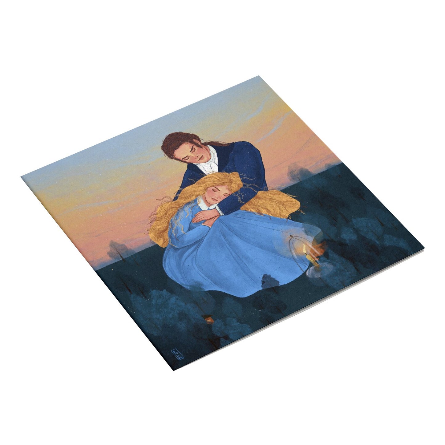 Postcard - Dawn, Two Lovers, Night and Day