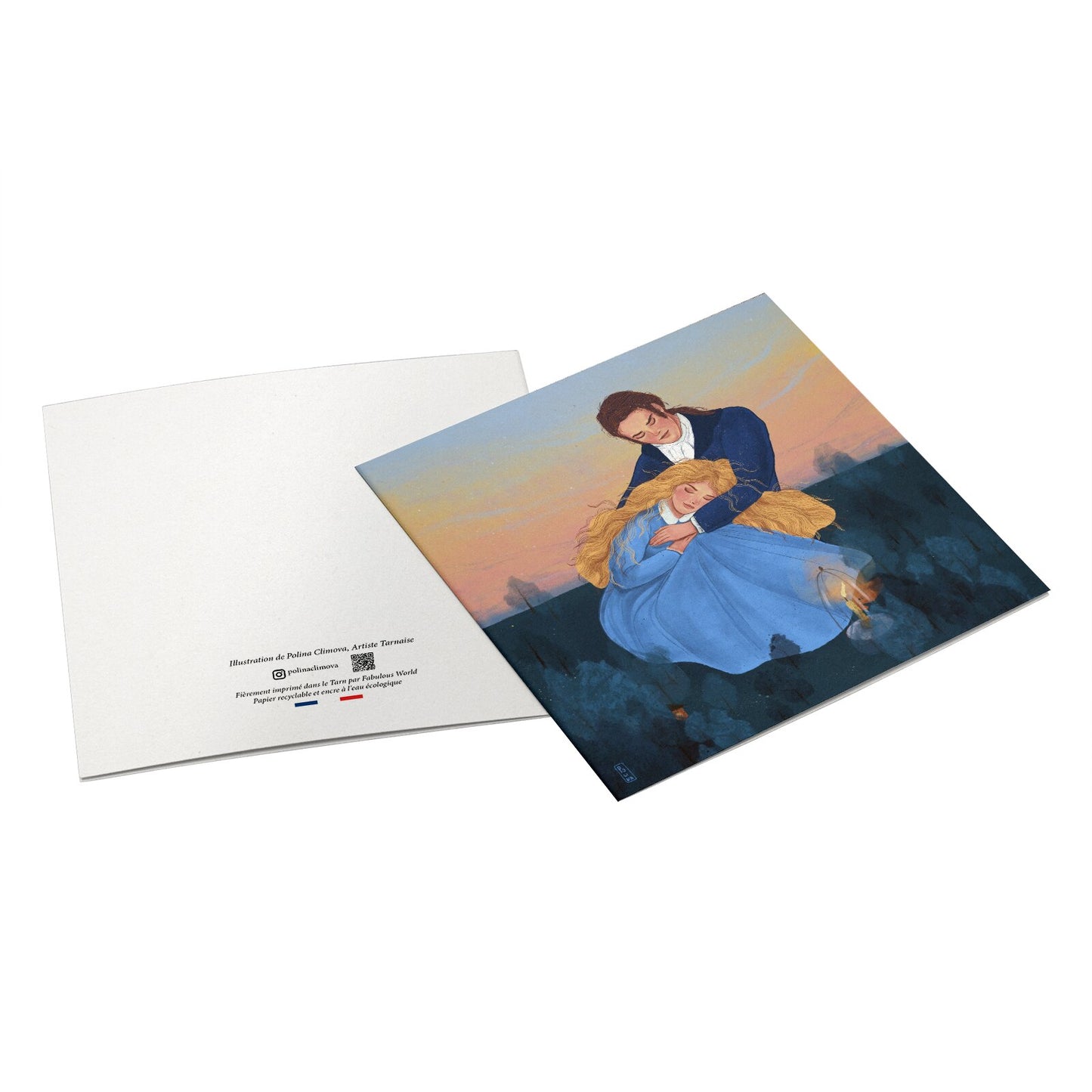 Postcard - Dawn, Two Lovers, Night and Day