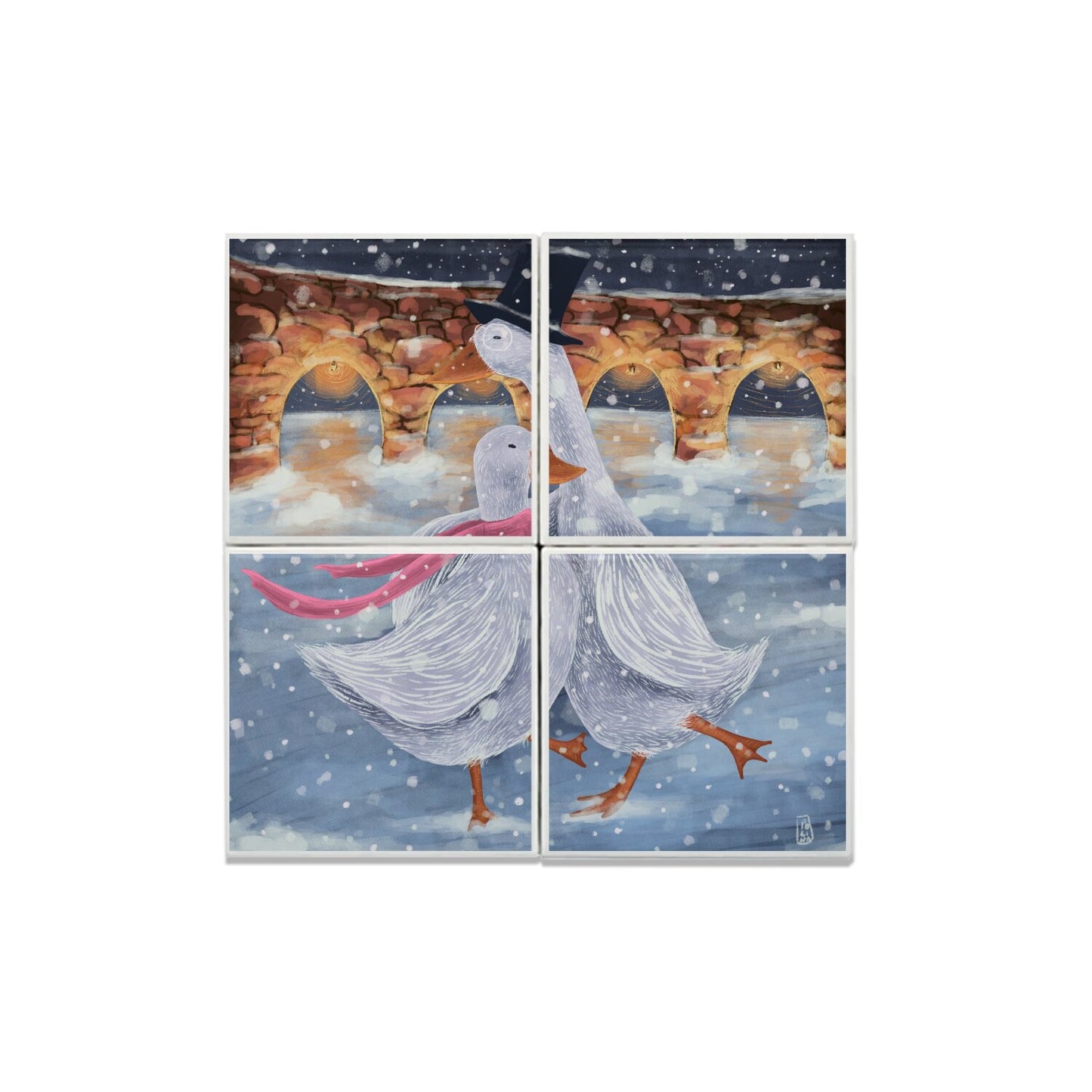 Ceramic Tiles - Romantics at the ice rink