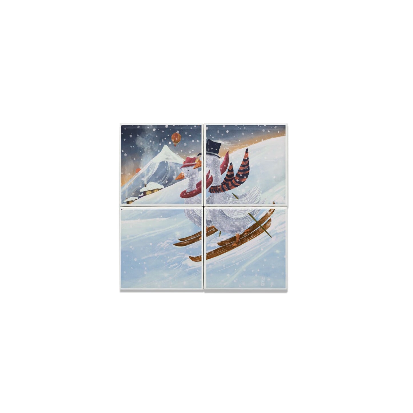 Ceramic Tiles - Skiing in the Mountains