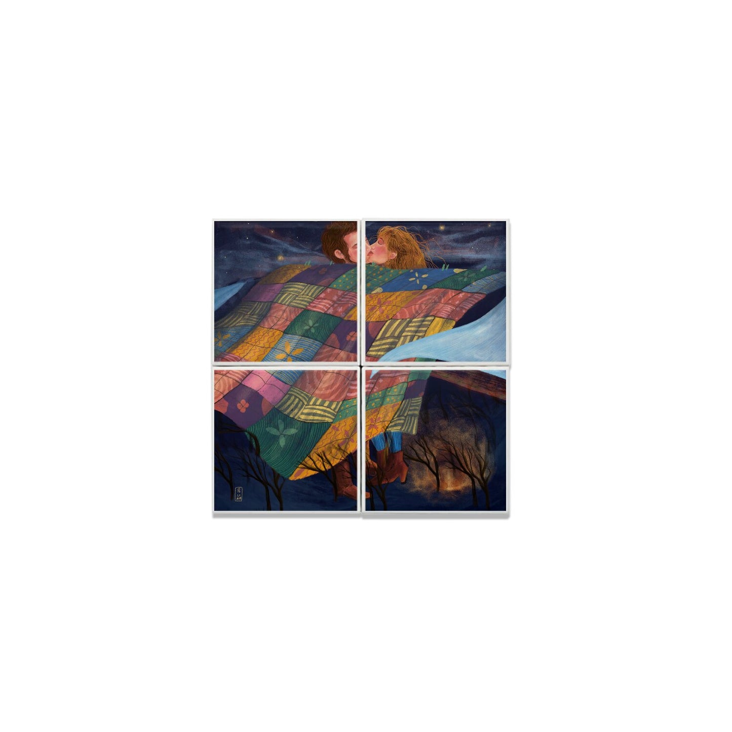 Ceramic Tiles - Dawn, Two Lovers, Night and Day