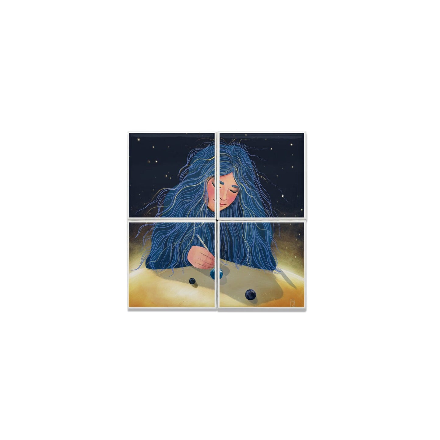 Ceramic Tiles - Dawn, Two Lovers, Night and Day
