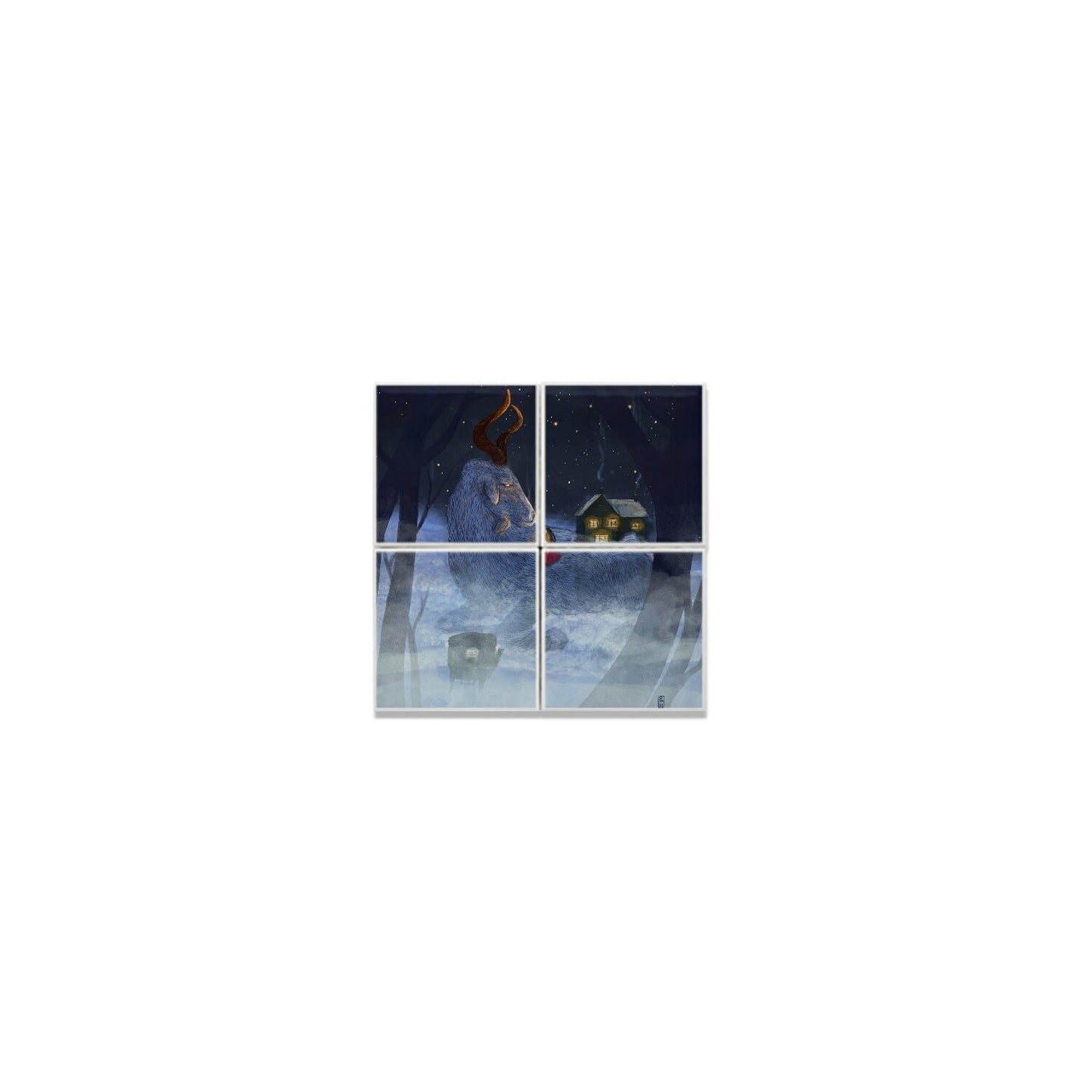 Ceramic Tiles - Dawn, Two Lovers, Night and Day