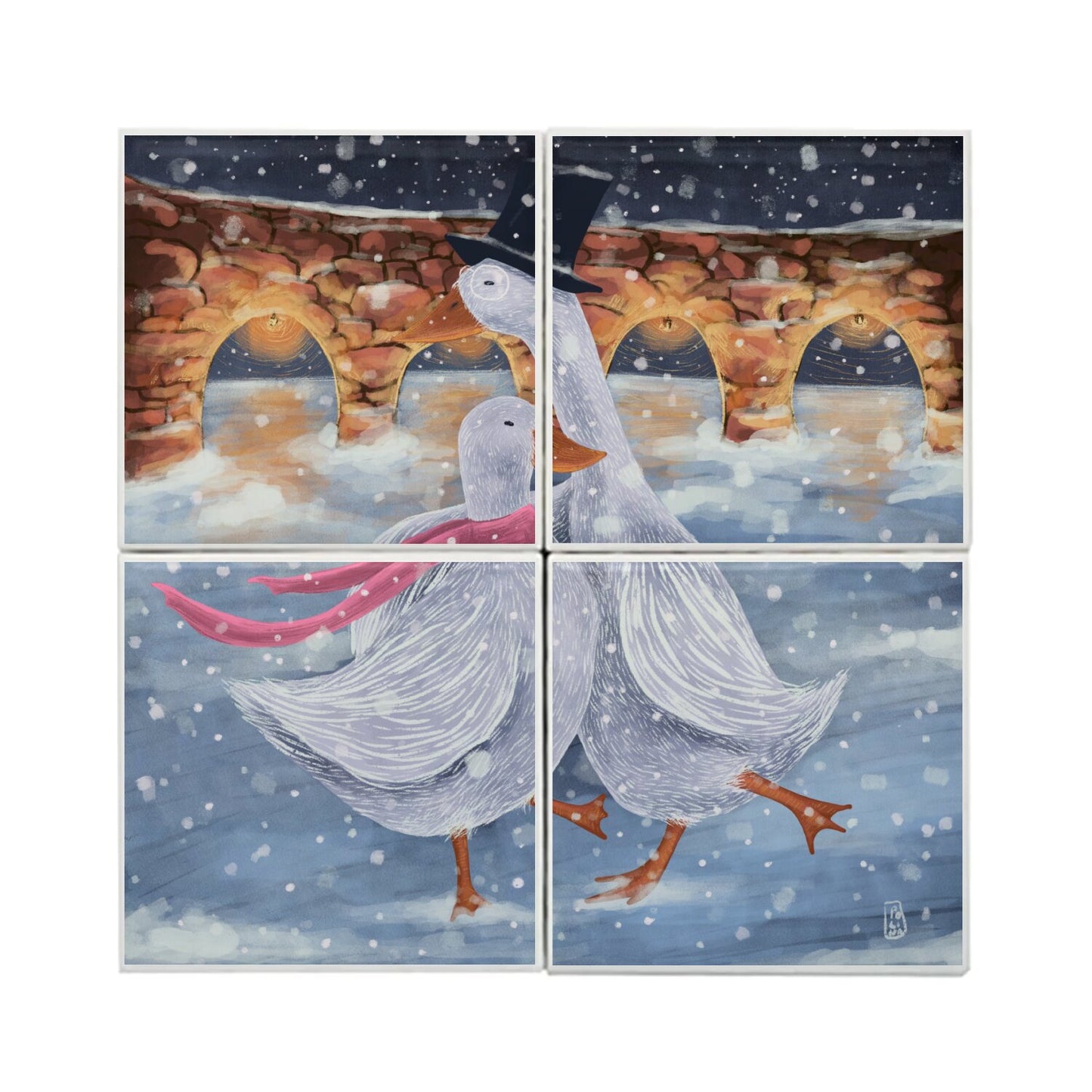 Ceramic Tiles - Romantics at the ice rink
