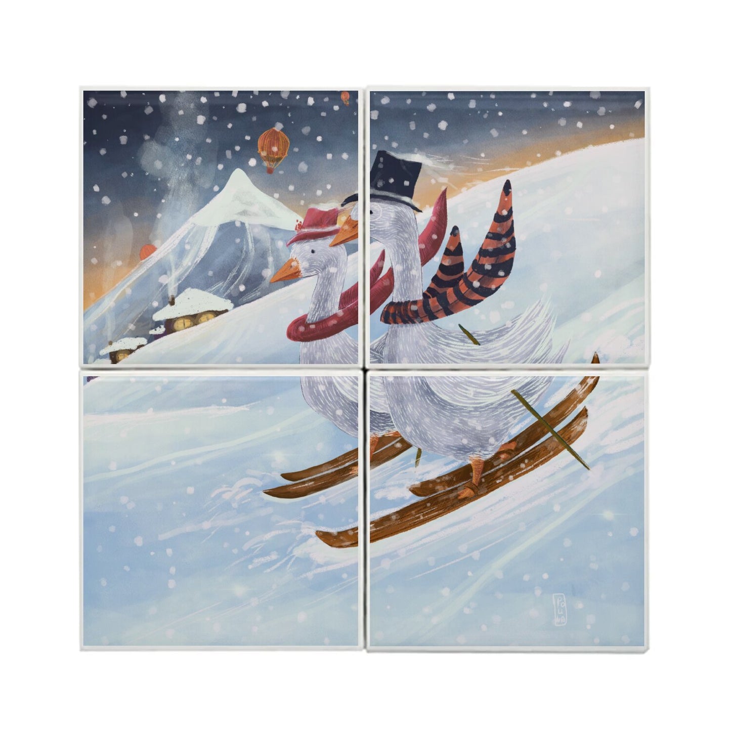 Ceramic Tiles - Skiing in the Mountains