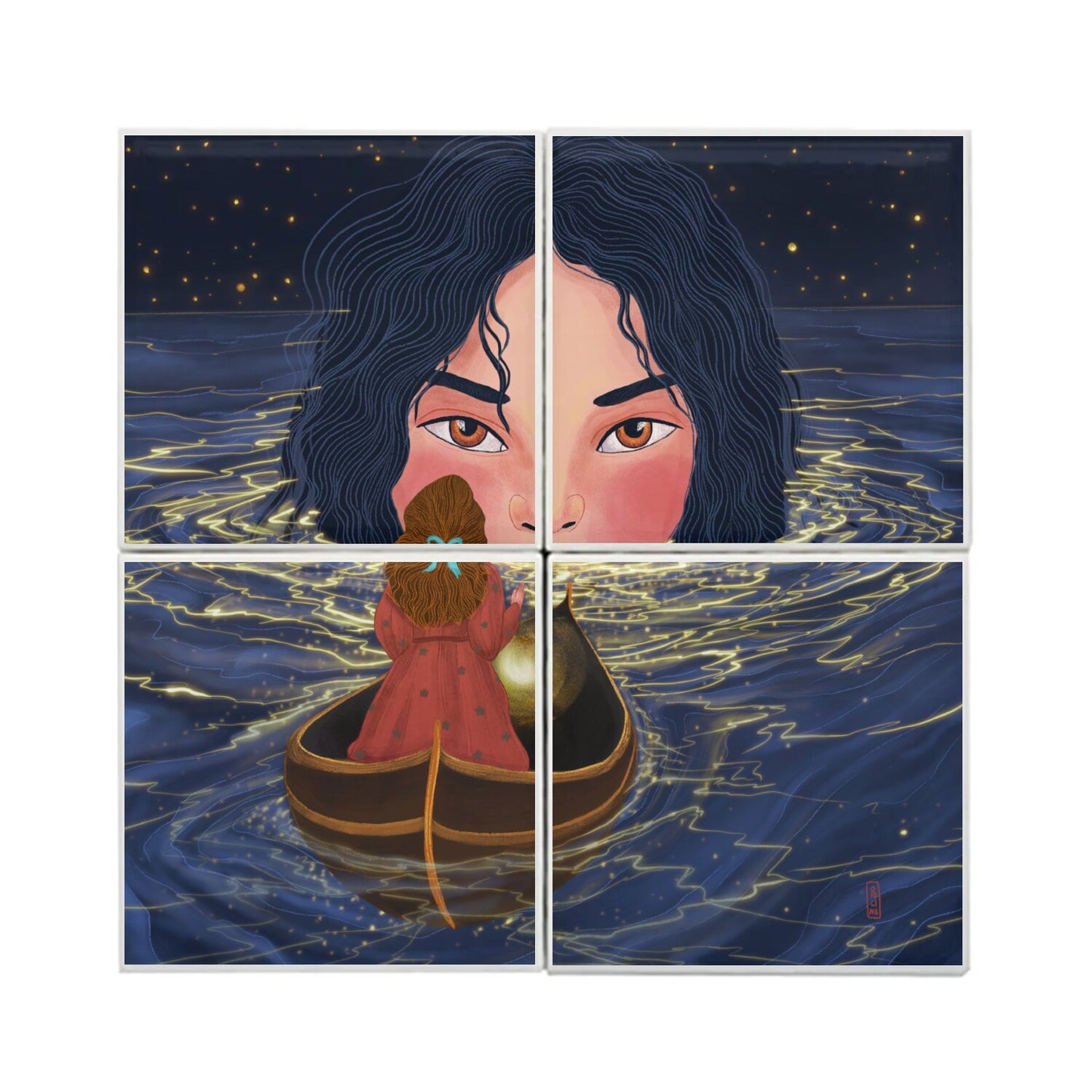 Ceramic Tiles - Dawn, Two Lovers, Night and Day