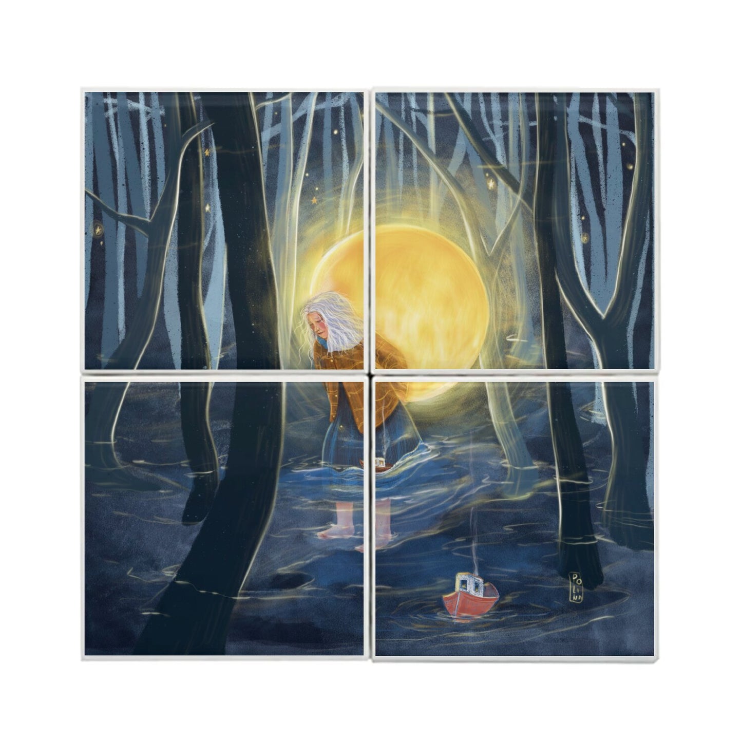 Ceramic Tiles - Dawn, Two Lovers, Night and Day