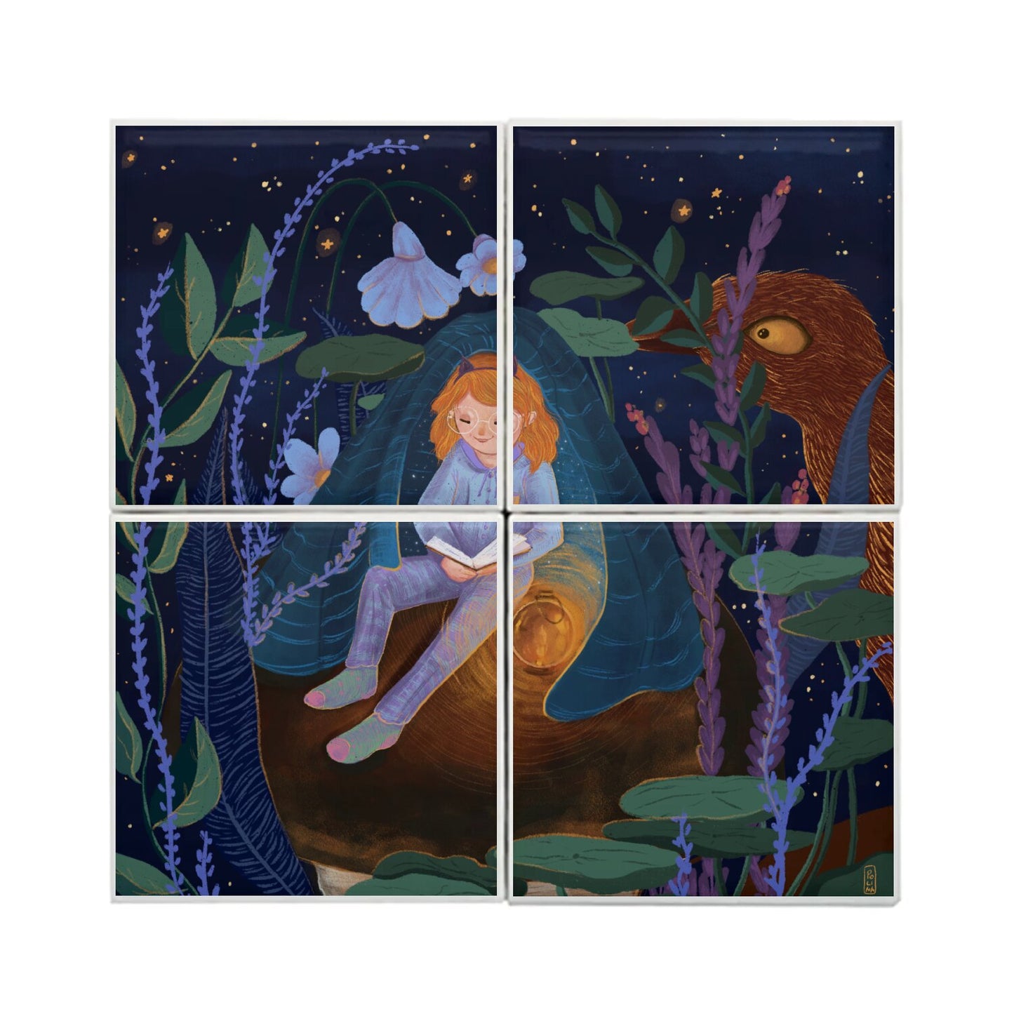 Ceramic Tiles - Dawn, Two Lovers, Night and Day