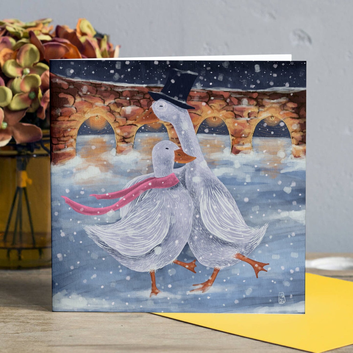 Postcard - The Romantics at the ice rink