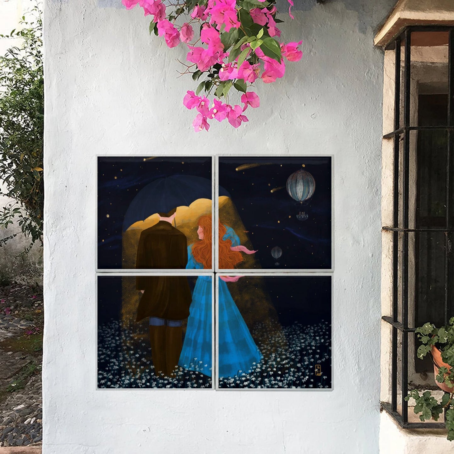 Ceramic Tiles - Dawn, Two Lovers, Night and Day