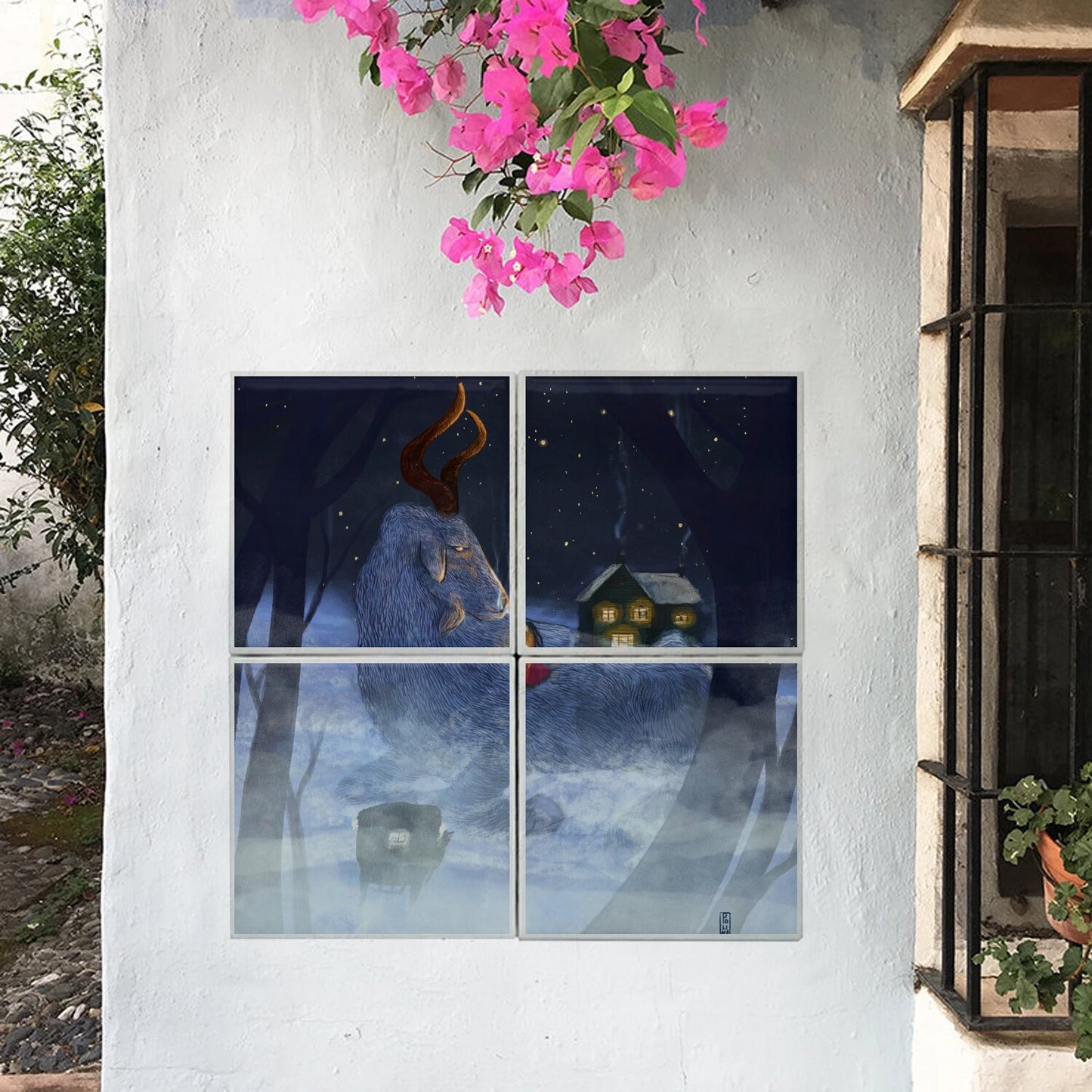 Ceramic Tiles - Dawn, Two Lovers, Night and Day