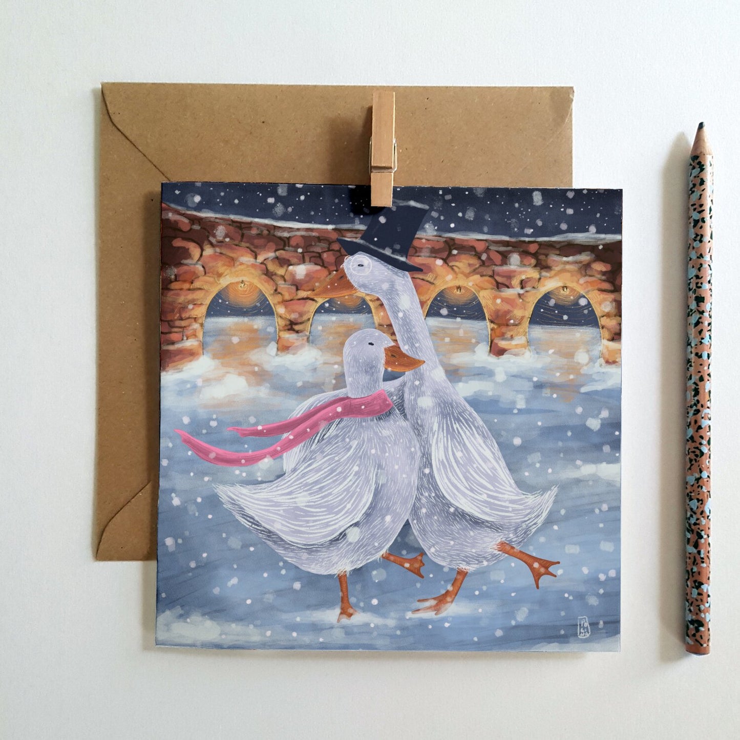 Postcard - The Romantics at the ice rink