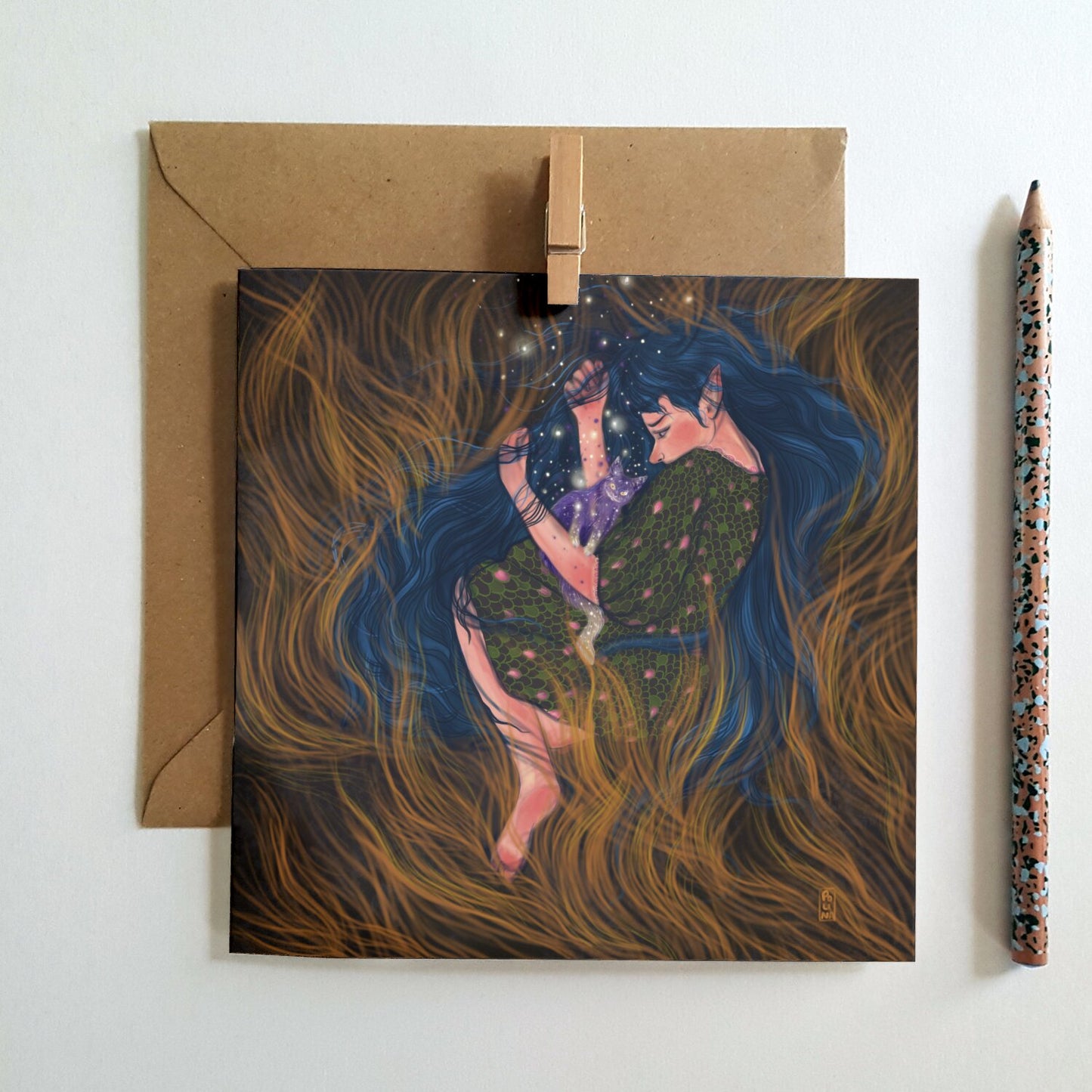 Postcard - Dawn, Two Lovers, Night and Day