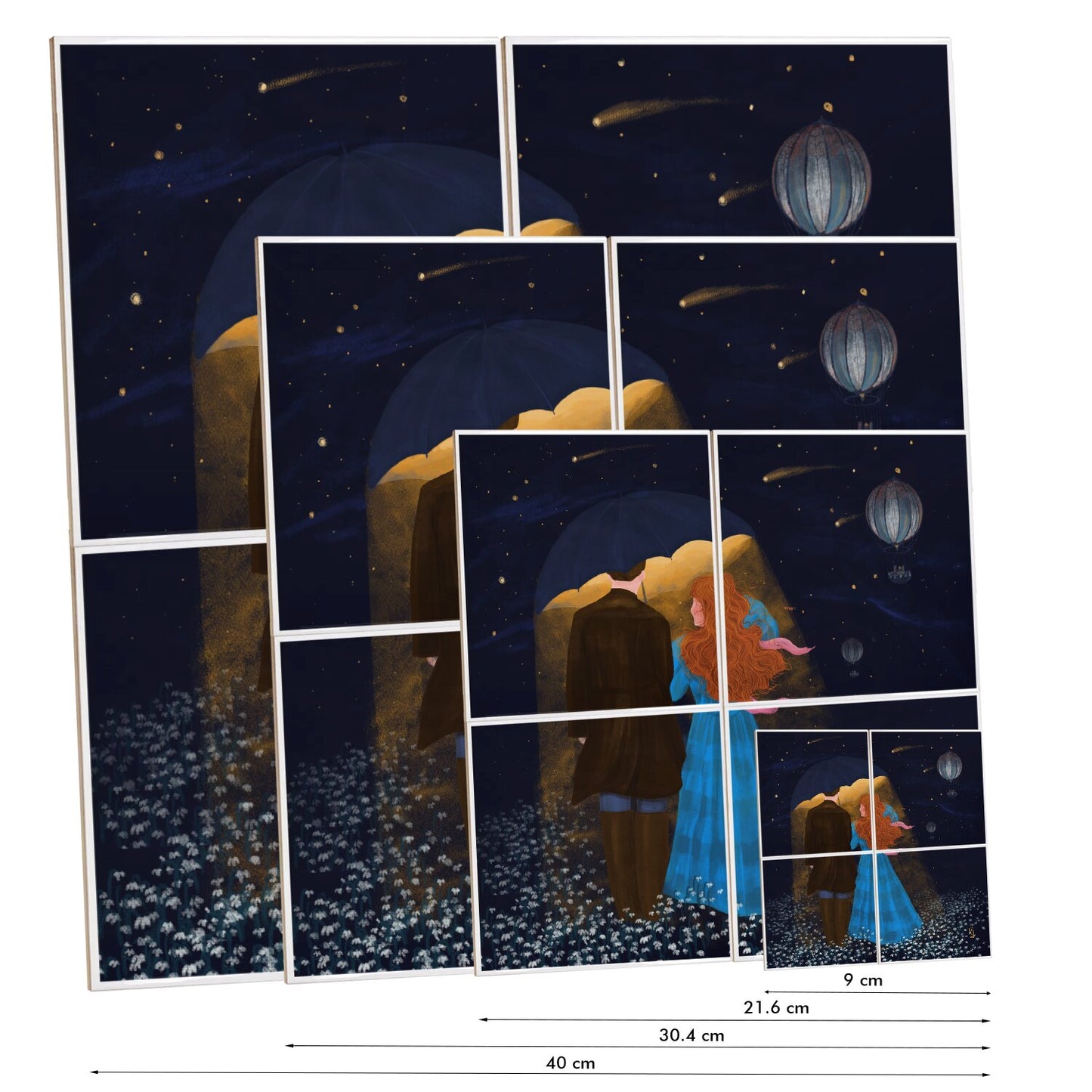 Ceramic Tiles - Dawn, Two Lovers, Night and Day