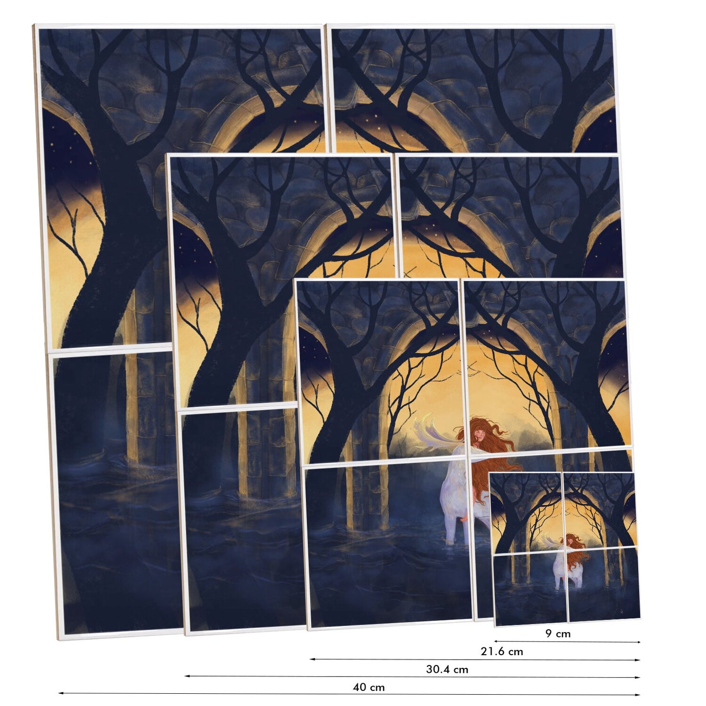 Ceramic Tiles - Dawn, Two Lovers, Night and Day