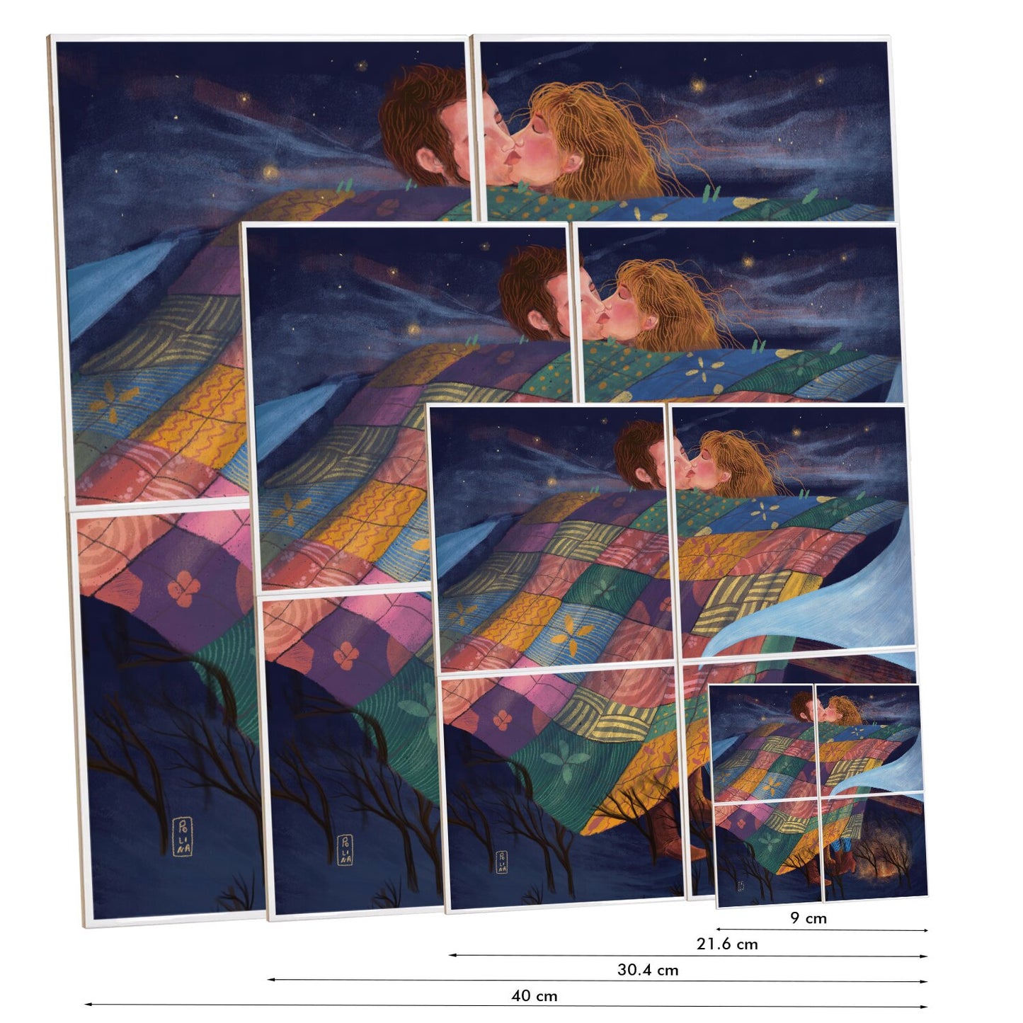 Ceramic Tiles - Dawn, Two Lovers, Night and Day