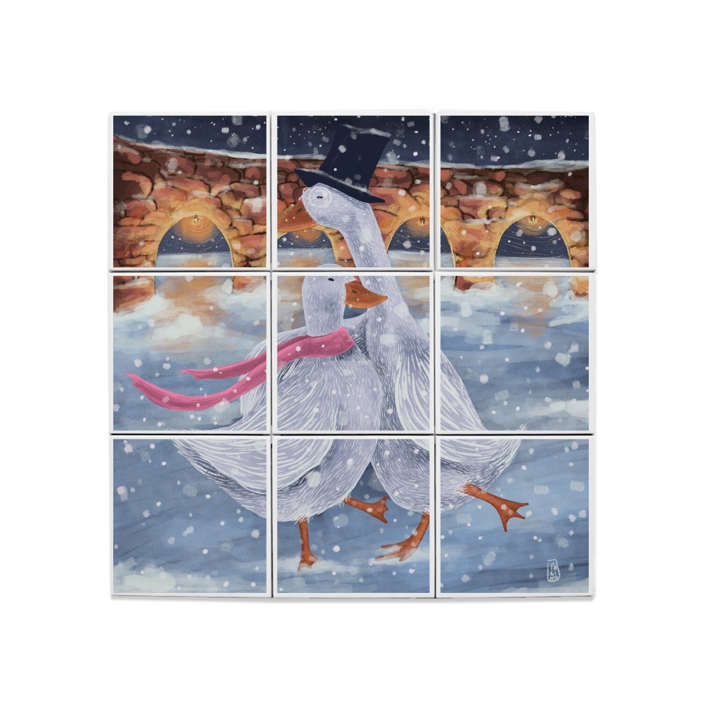 Ceramic Tiles - Romantics at the ice rink