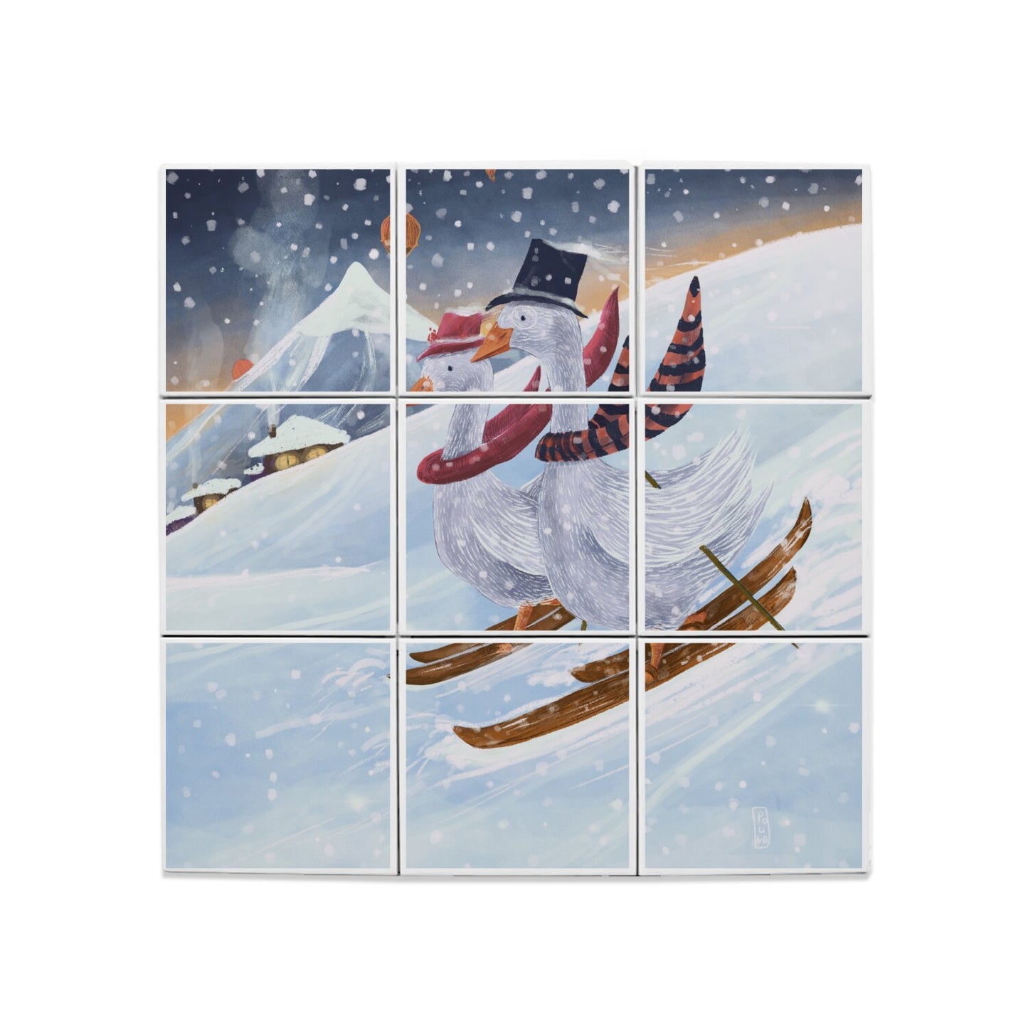 Ceramic Tiles - Skiing in the Mountains