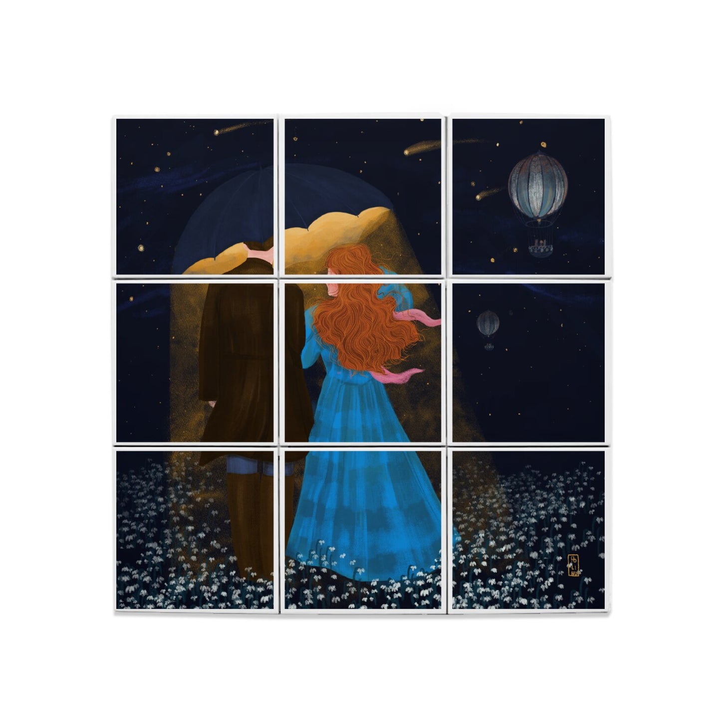 Ceramic Tiles - Dawn, Two Lovers, Night and Day