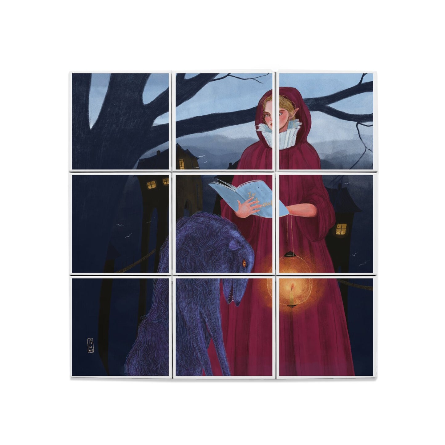 Carreaux Ceramique - Le loup et la fille