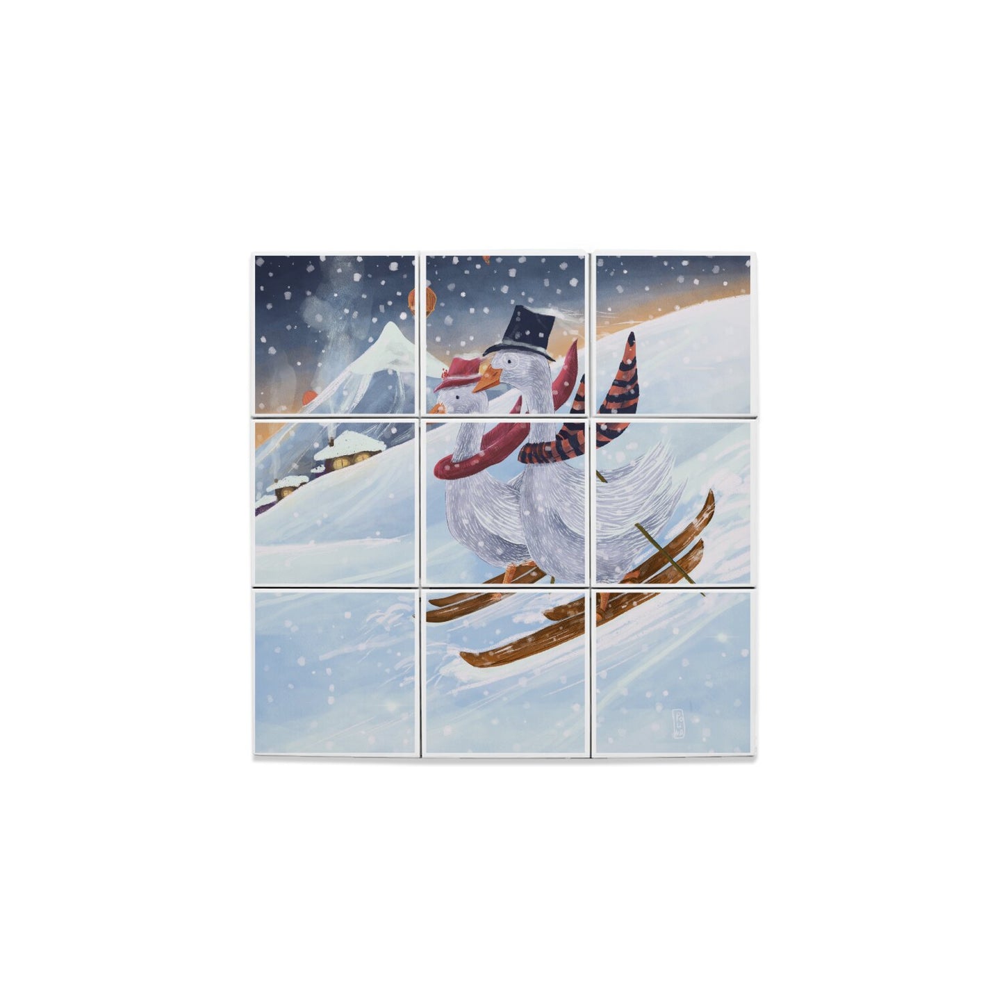 Ceramic Tiles - Skiing in the Mountains