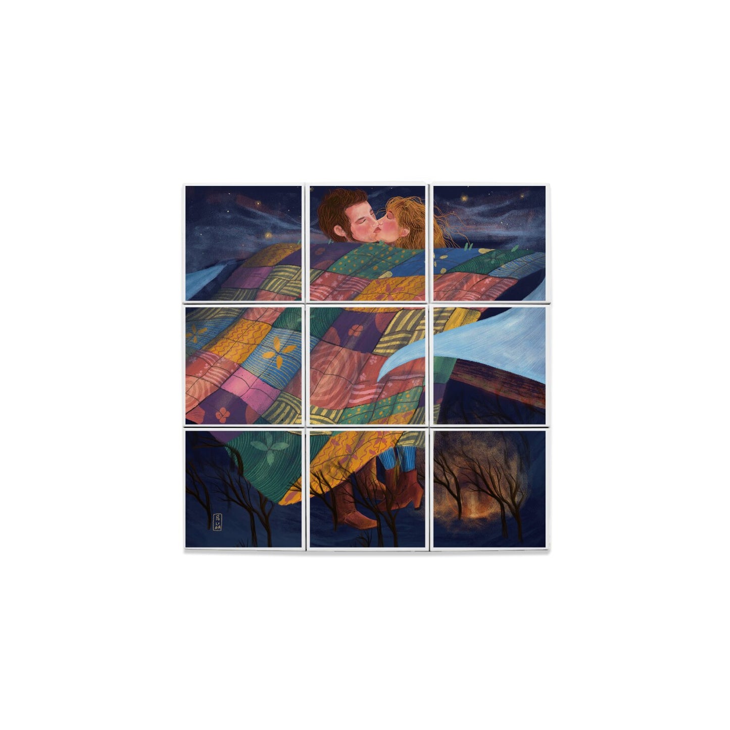 Ceramic Tiles - Dawn, Two Lovers, Night and Day